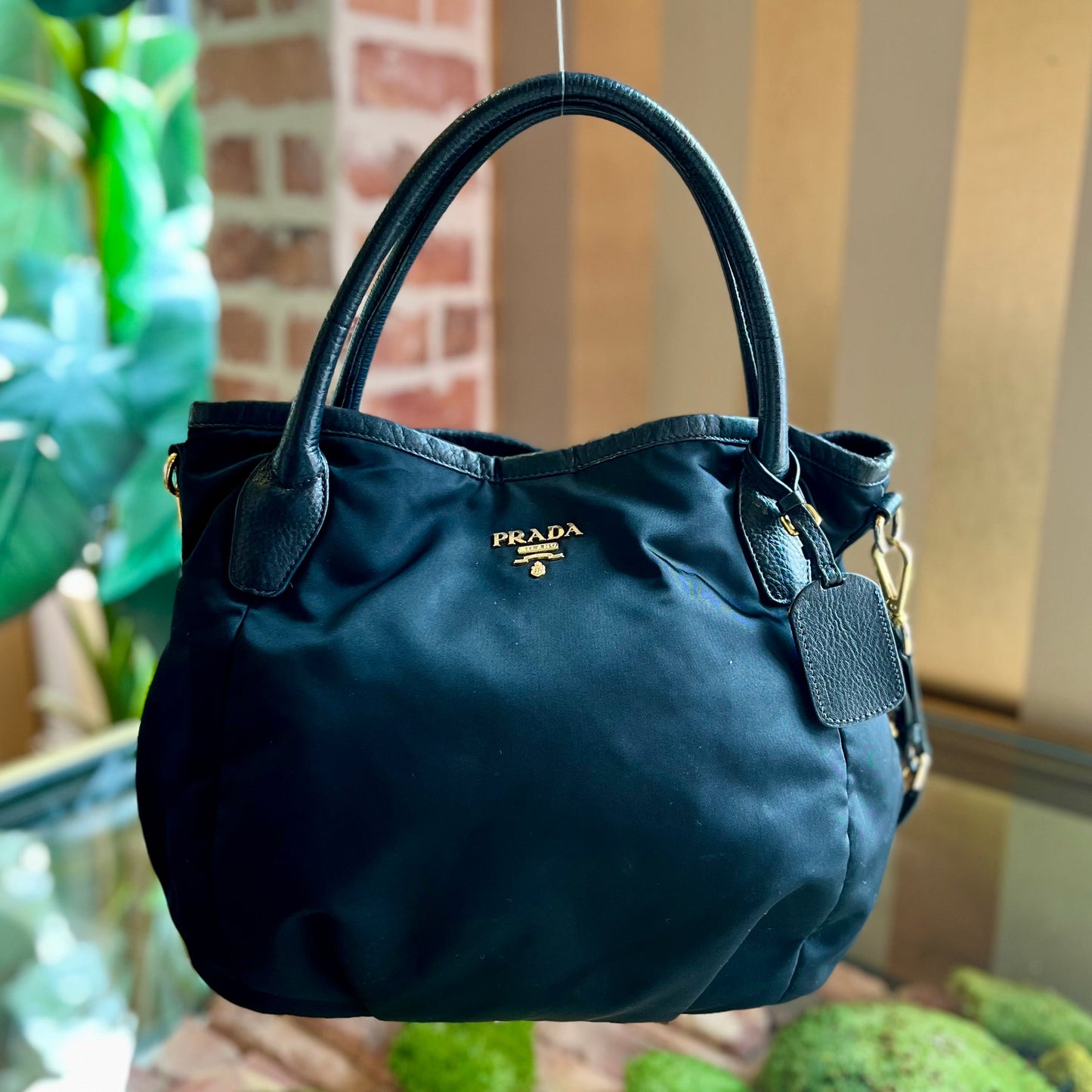 PRADA Nylon Black Two Way Shoulder Bag