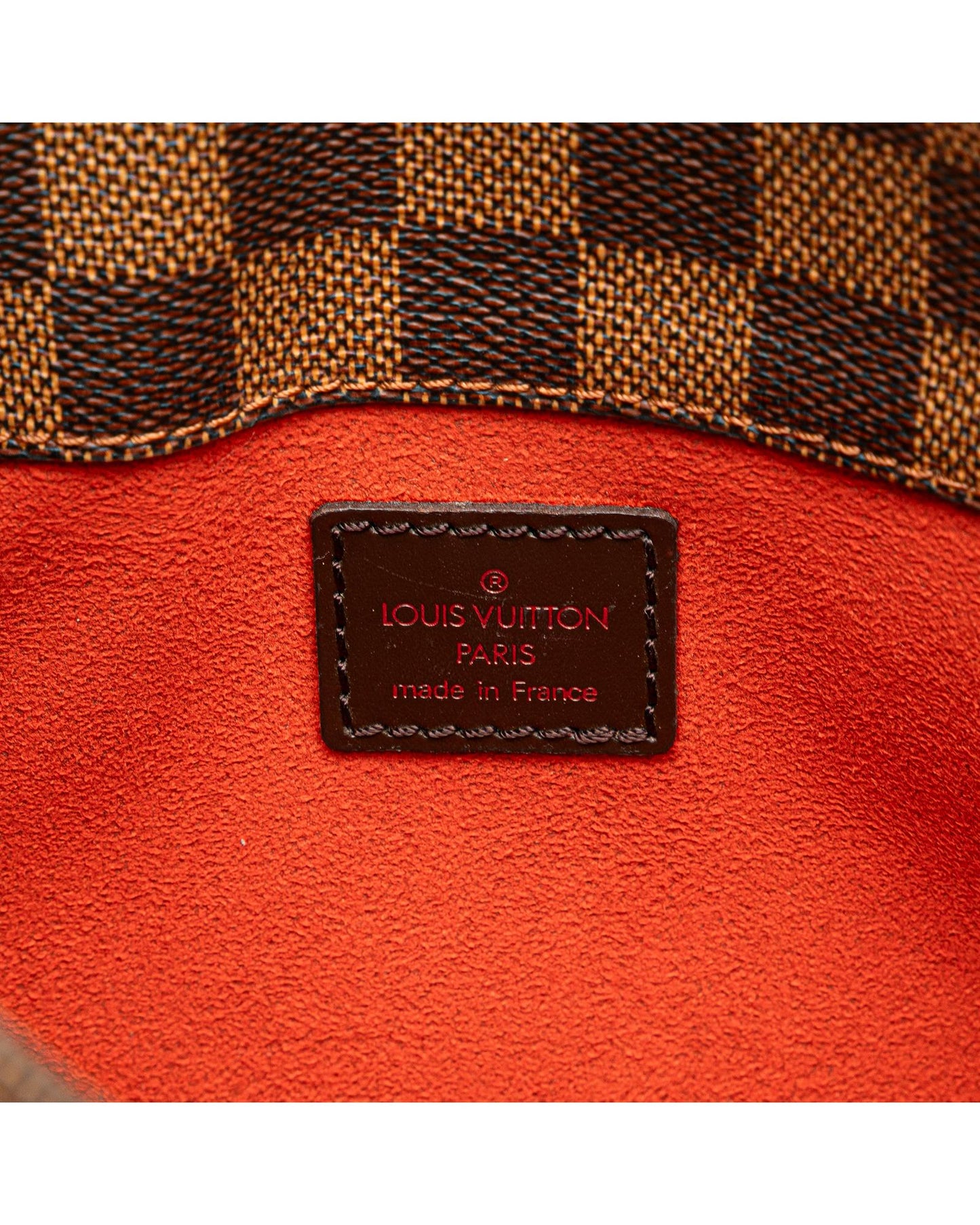 Damier Ebene Canvas Bag with Leather Trim and Exterior Slip Compartments