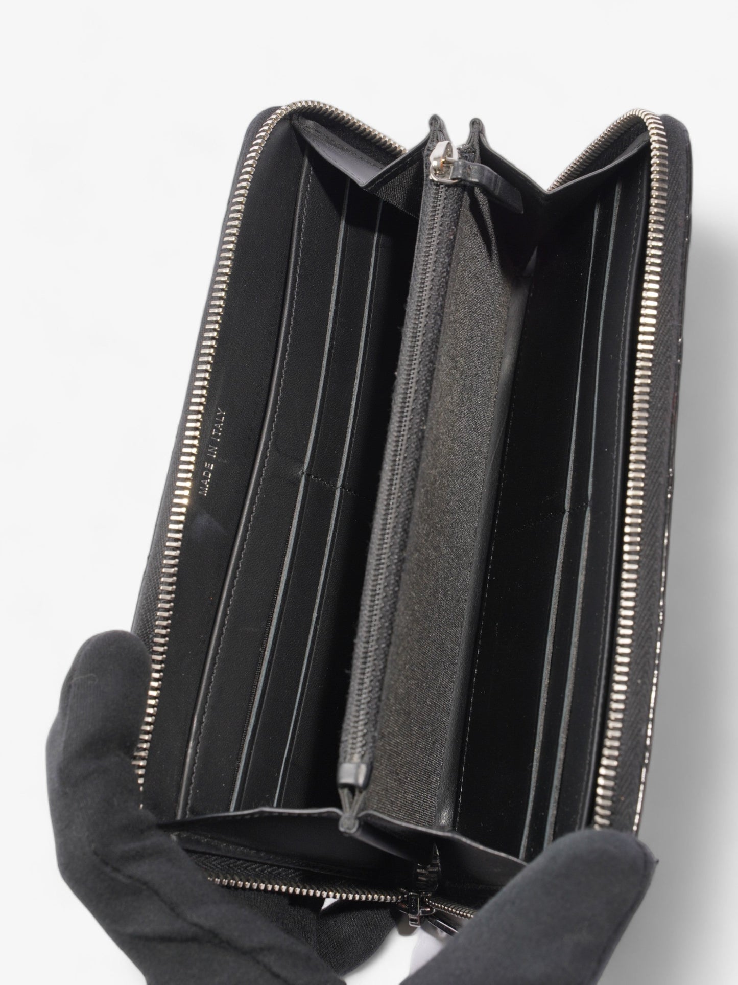Chanel Brilliant Zip Around Wallet Black Patent Leather