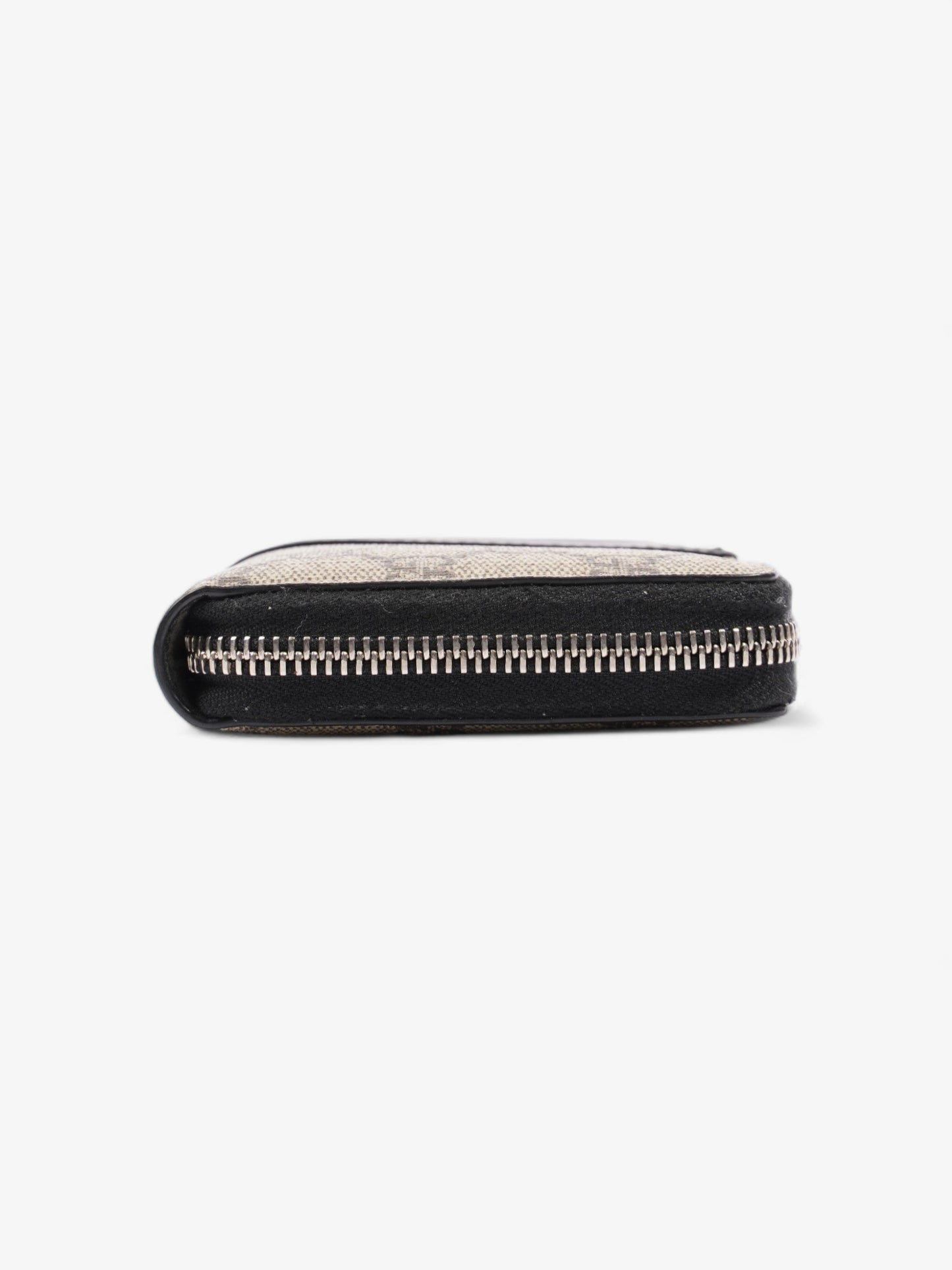 Gucci Zip Around GG Wallet Beige And Ebony GG Supreme / Black Coated Canvas