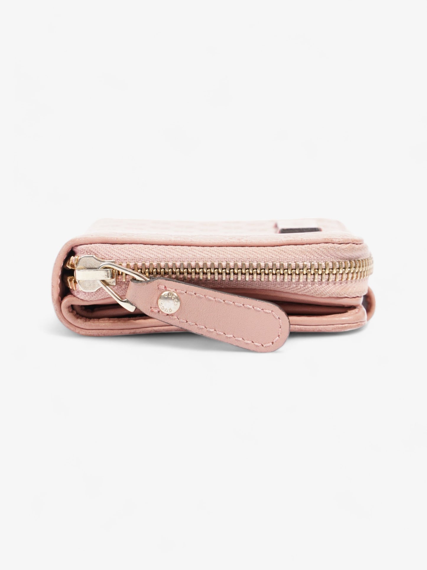 Gucci Gucci Micro Guccissima 449395 Leather Compact Wallet Pink   鈷?Engraving Pink Embossed Leather