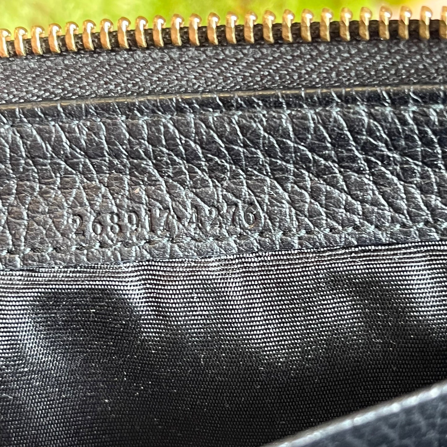 GUCCI GG Monogram Denim Zip Around Wallet
