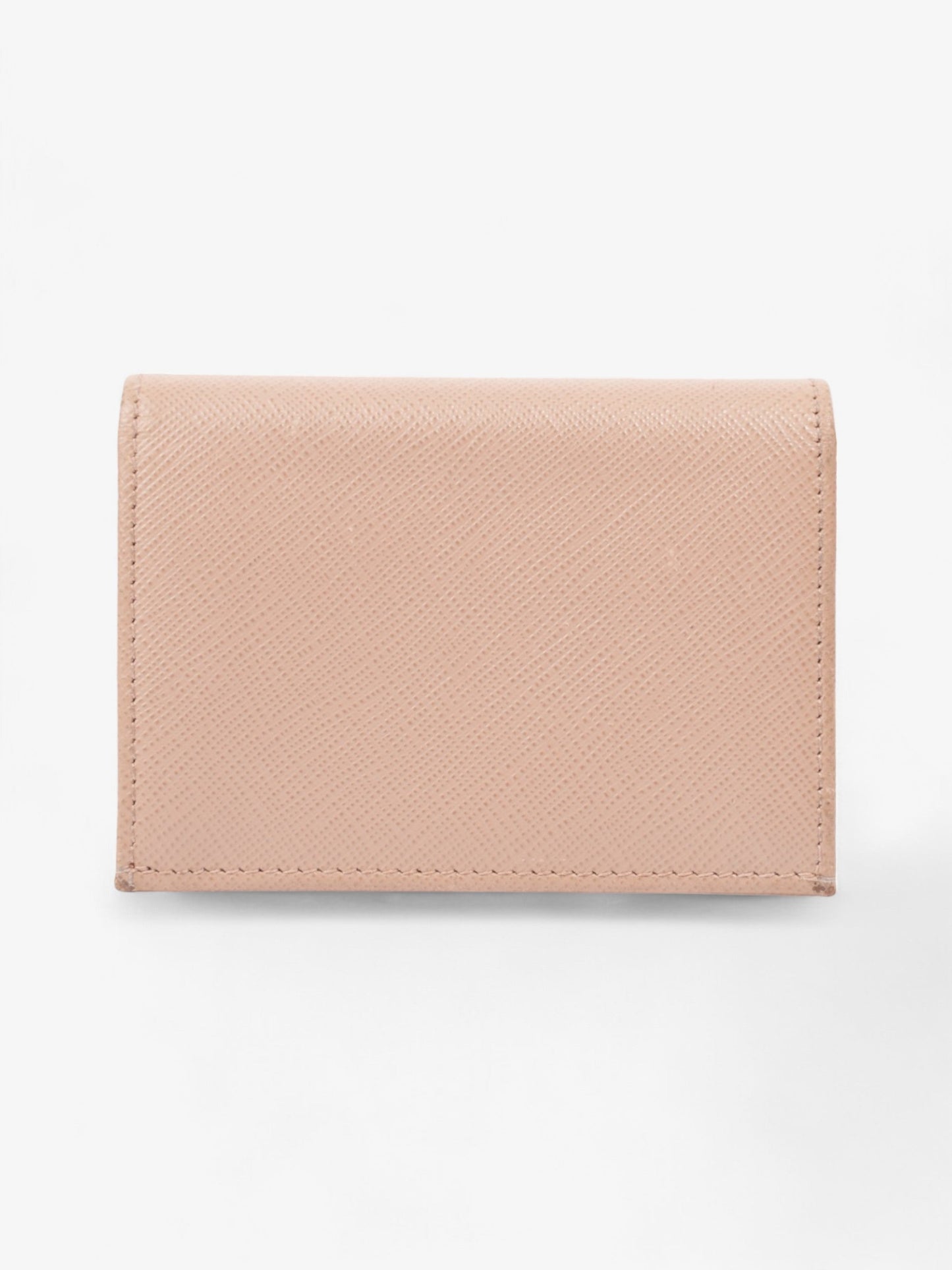 Prada Card Case Holder Beige Saffiano Leather