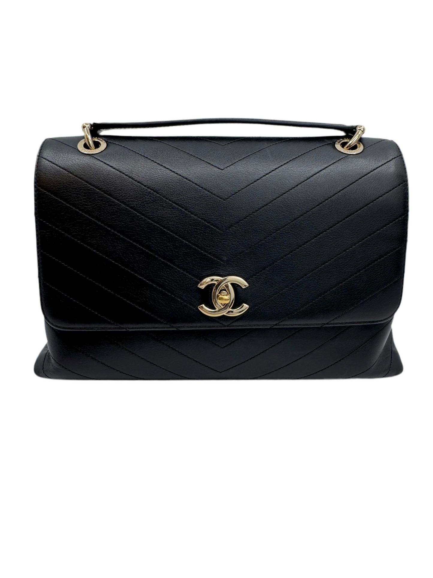 Chanel Chevron Top Handle Bag