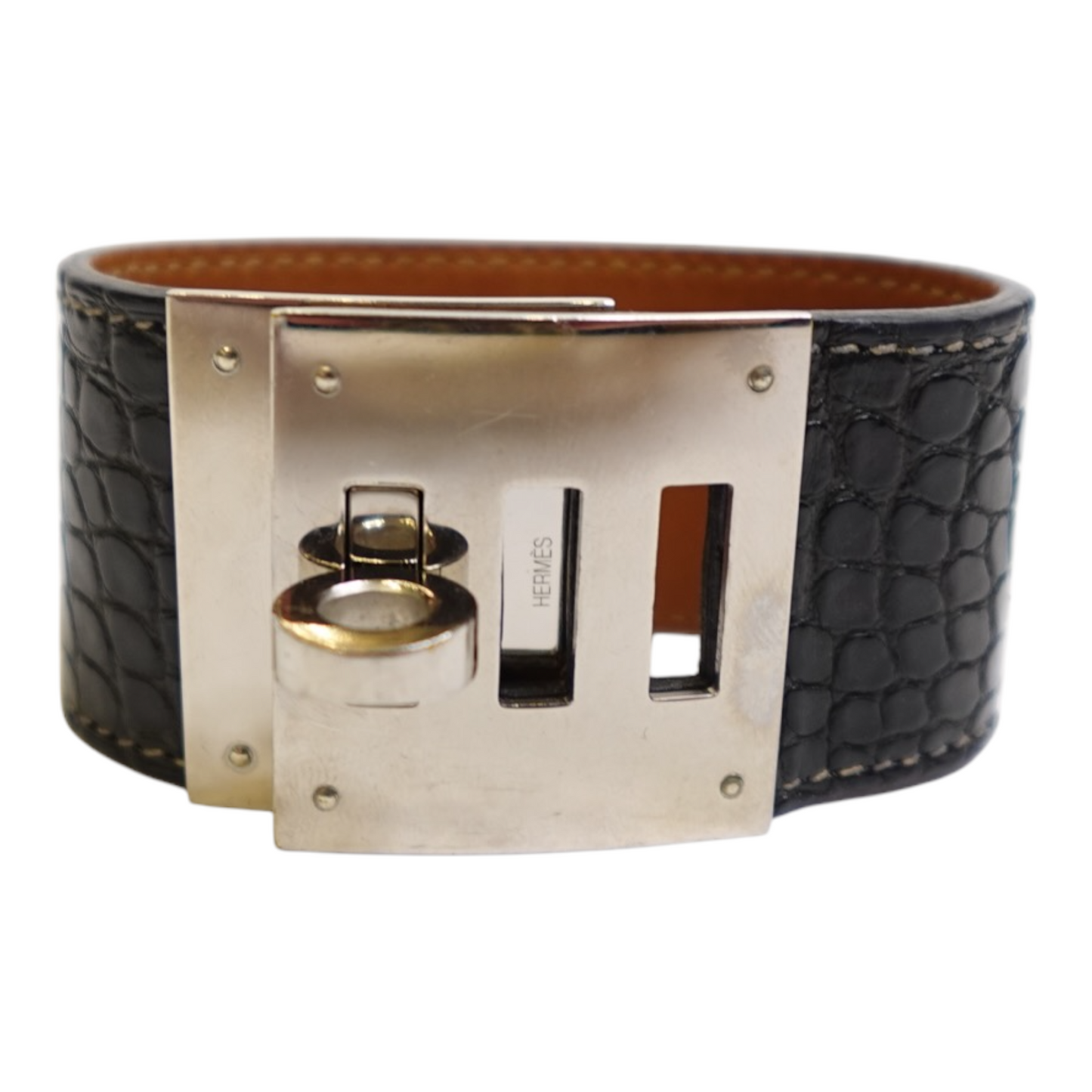 HermÃ¨s Alligator Kelly Bracelet Palladium Hardware