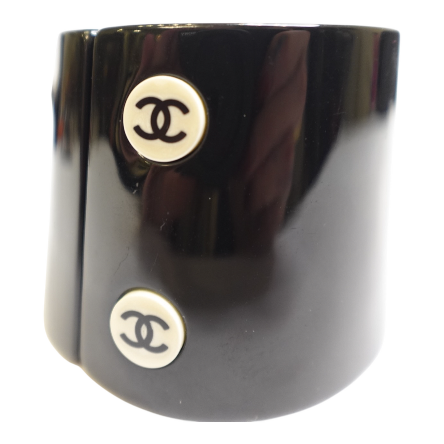 Chanel Black Resin CC Cuff Bracelet