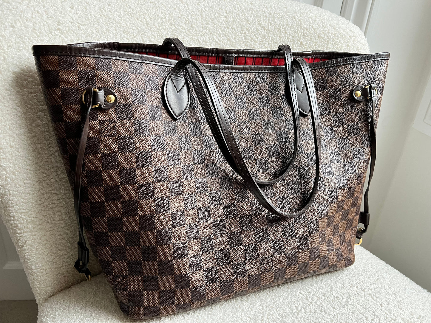 Louis Vuitton Neverfull MM Damier Ebene Cherry Interior (RRP £1,410)