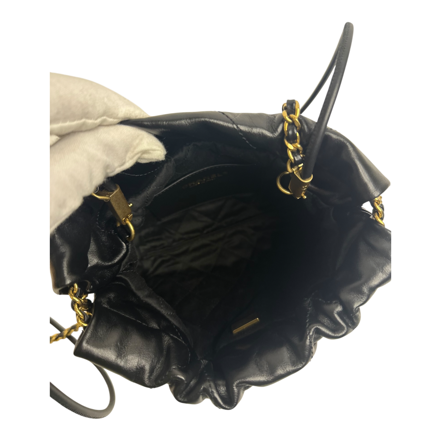 Chanel Shiny Calfskin Quilted Mini Chanel 22 Black
