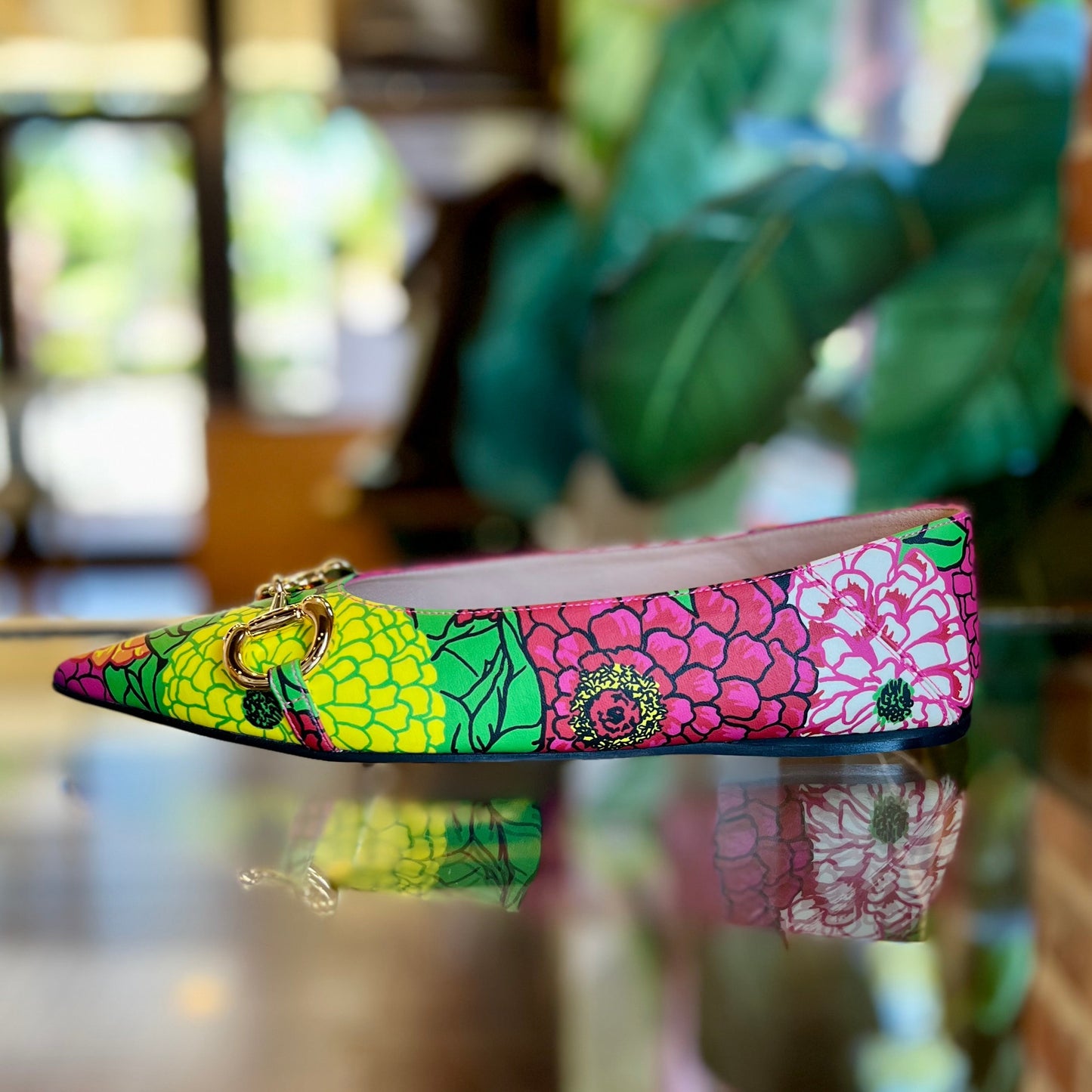 GUCCI Ken Scott Floral Ballerina Flats SZ 38