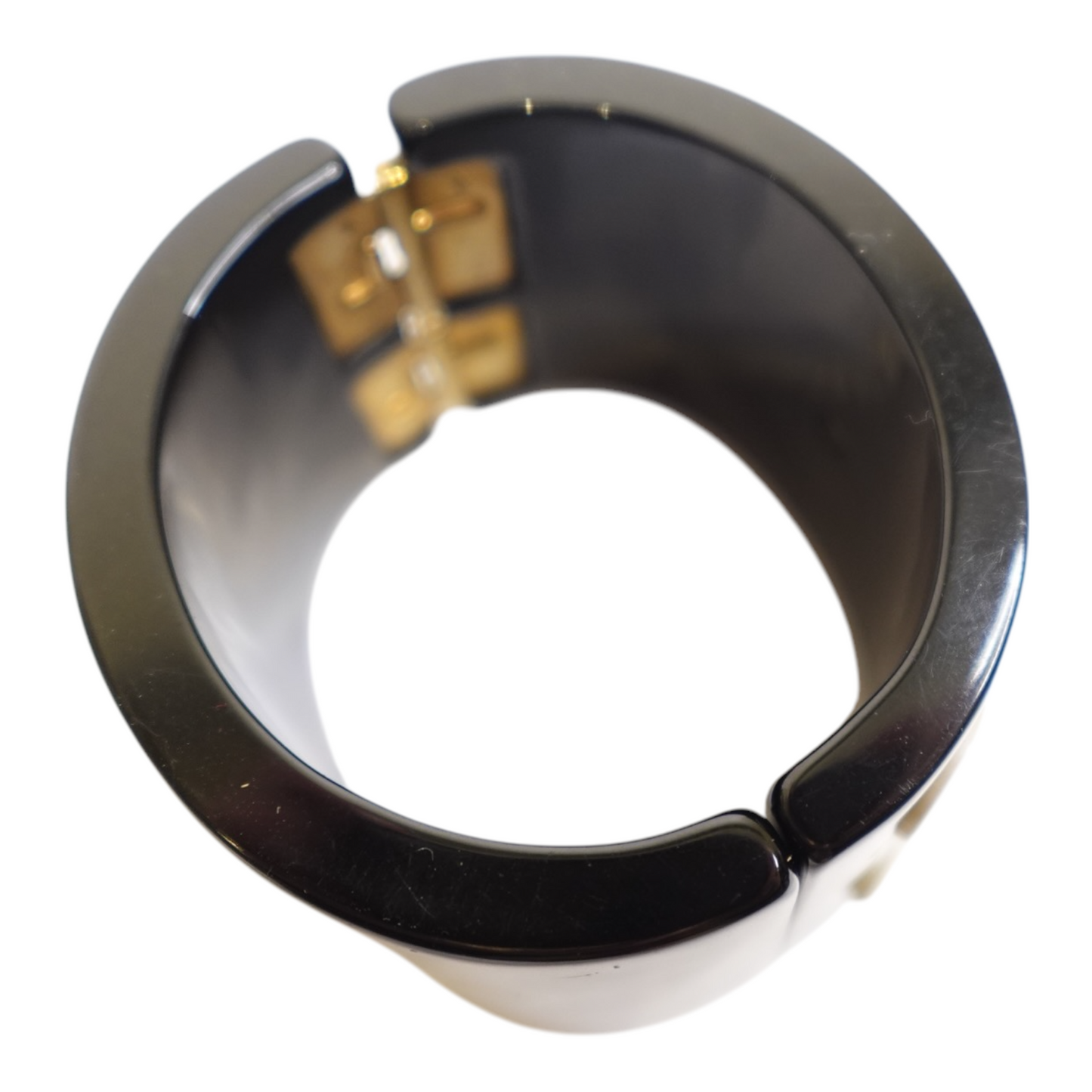 Chanel Black Resin CC Cuff Bracelet