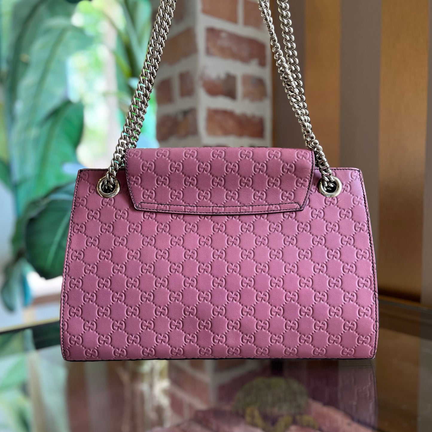 GUCCI Emily Chain Large Guccissima Leather Shoulder Bag