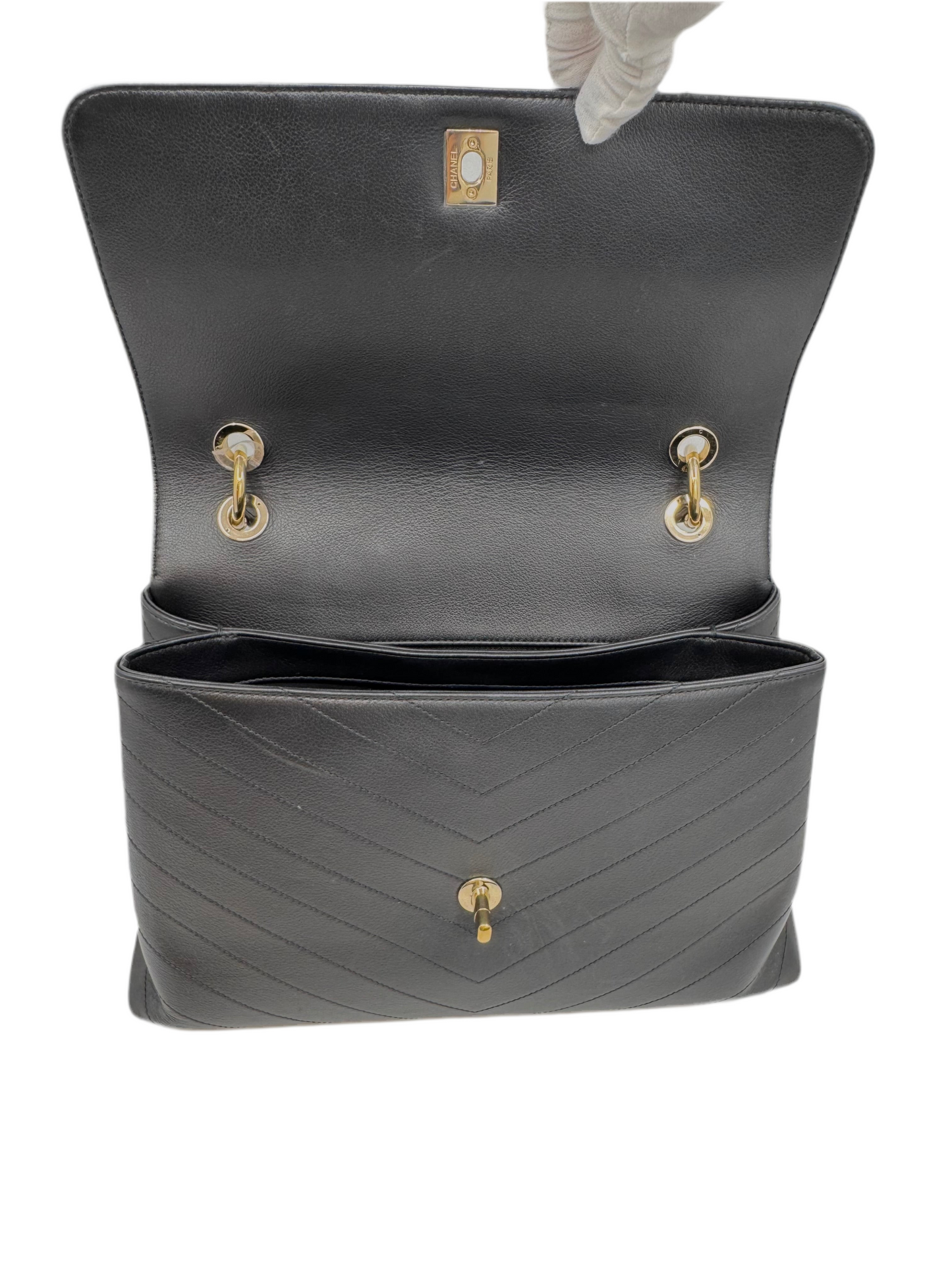 Chanel Chevron Top Handle Bag