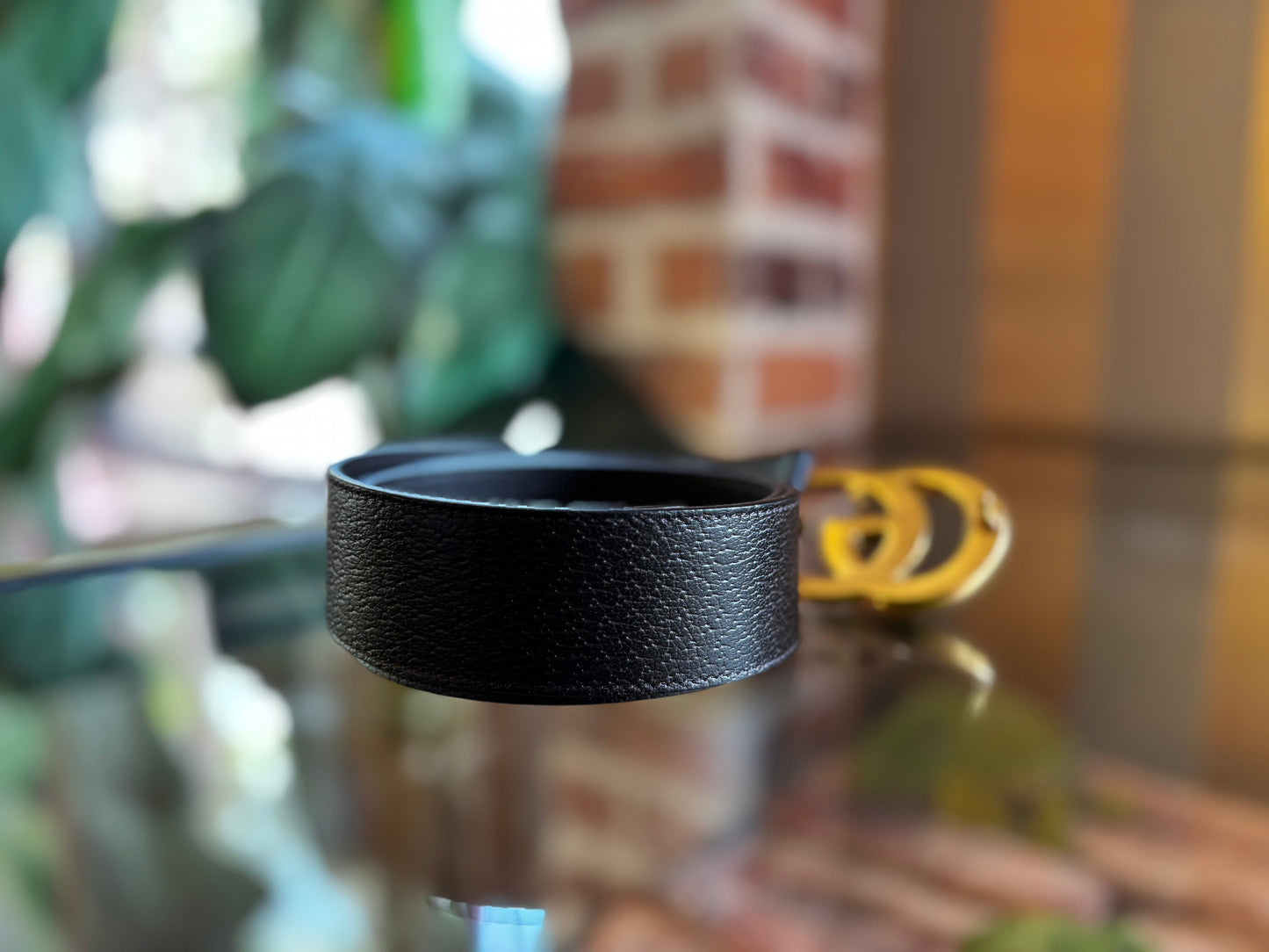 GUCCI Brown GG Marmont Wide Belt