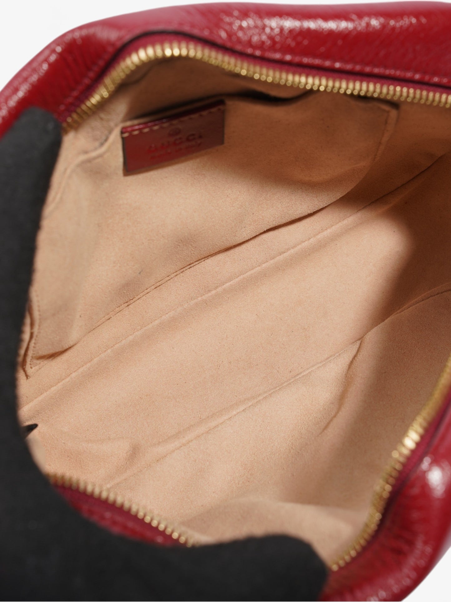 Gucci Marmont Chain Shoulder Beige / Red Canvas Small