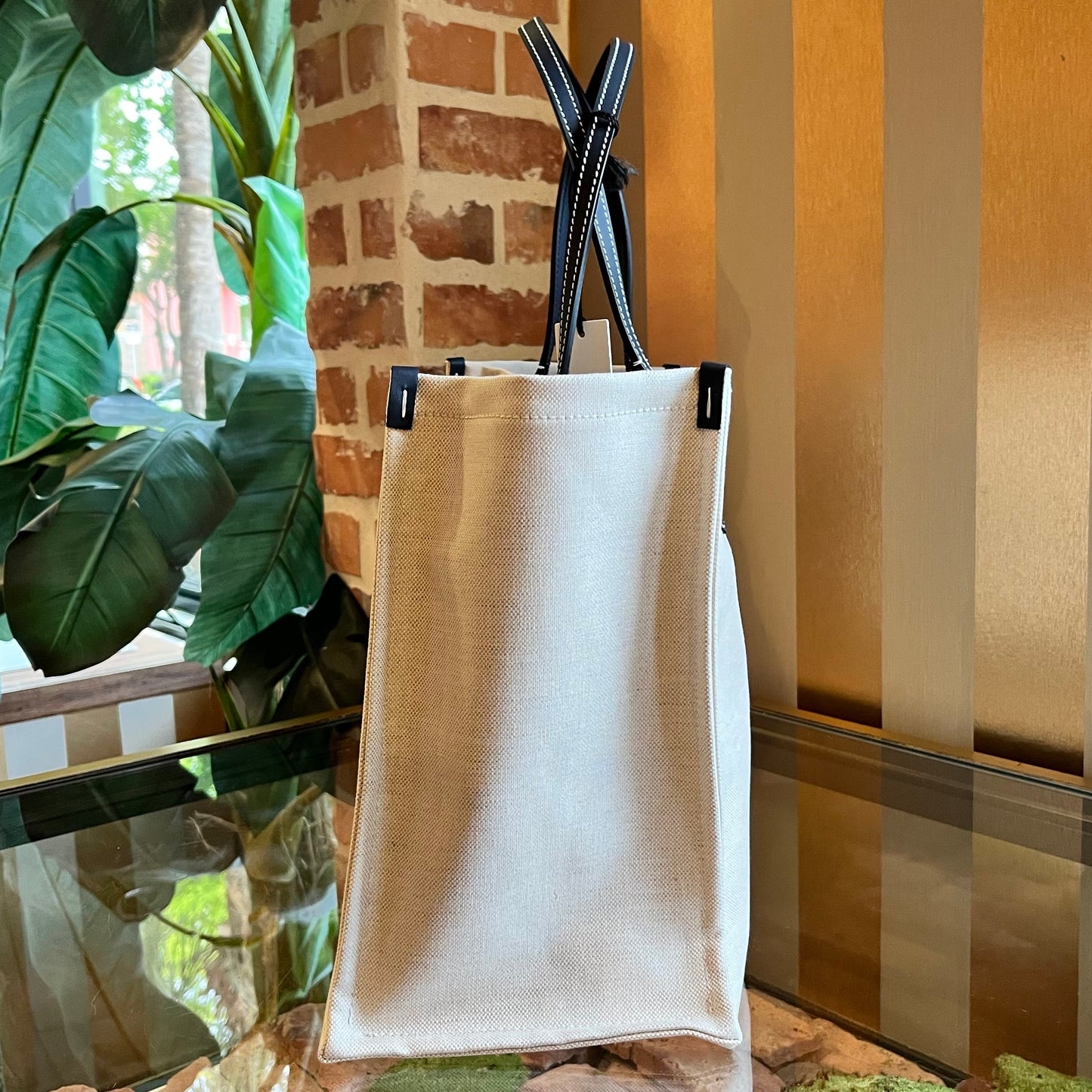 GUCCI Printed Logo Canvas Shopper Tote