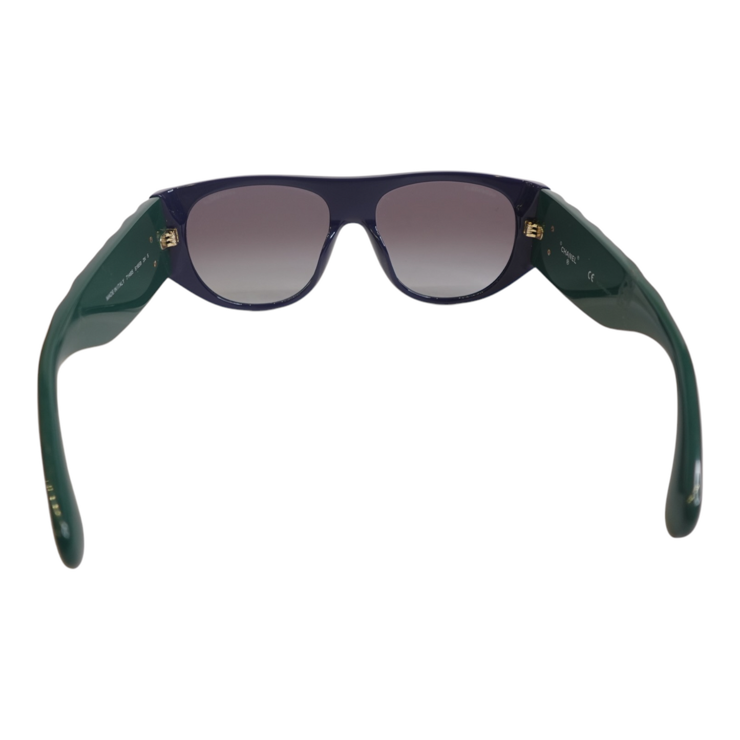 Chanel Navy Green Quilted CC Sunglasses