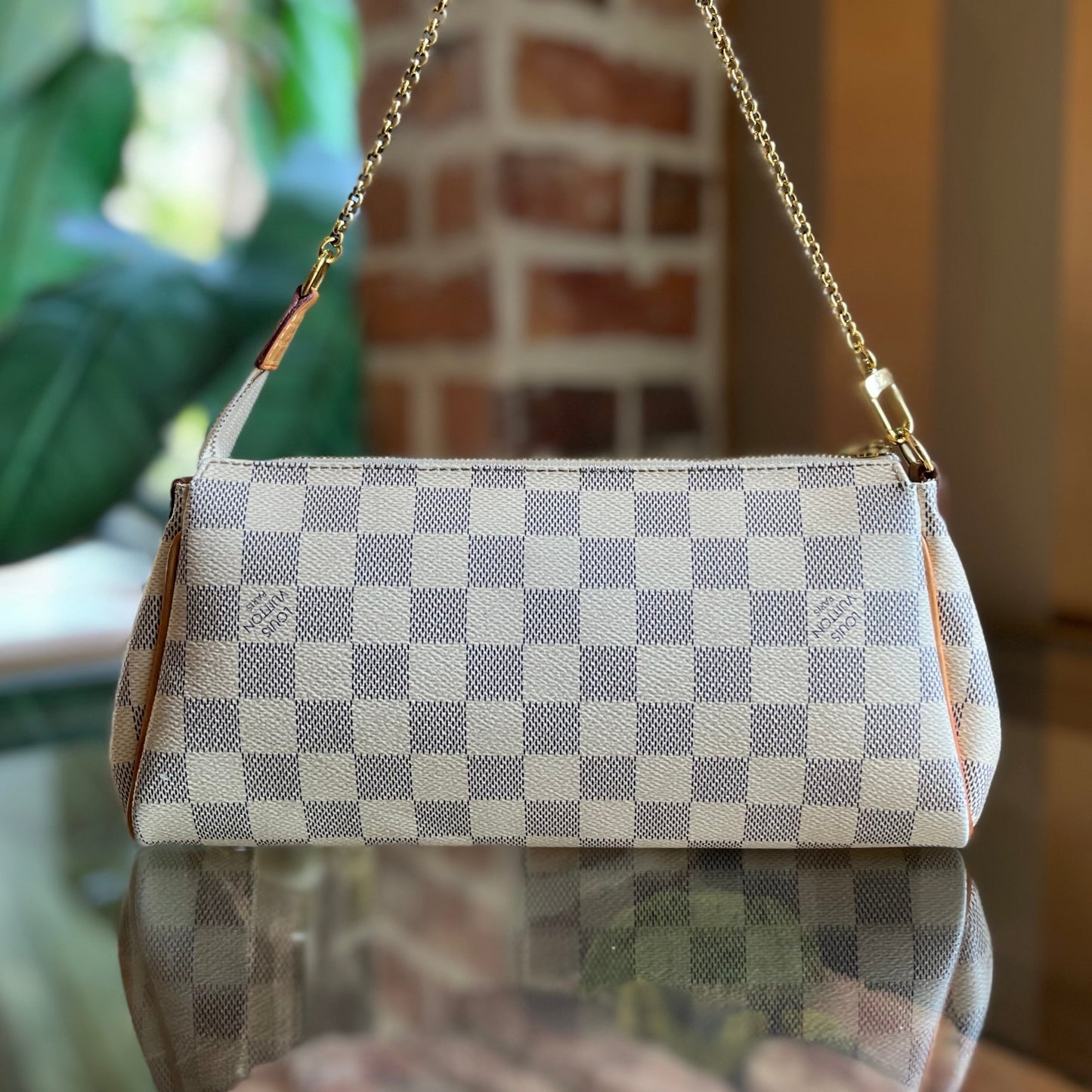 LOUIS VUITTON Eva Damier Azur Canvas Shoulder Bag