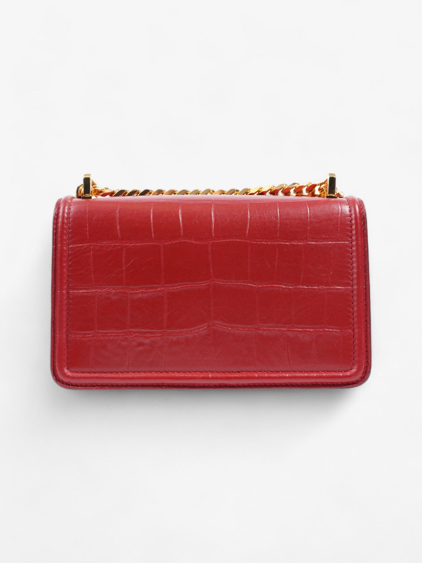 Burberry TB Bag Red Embossed Leather Mini