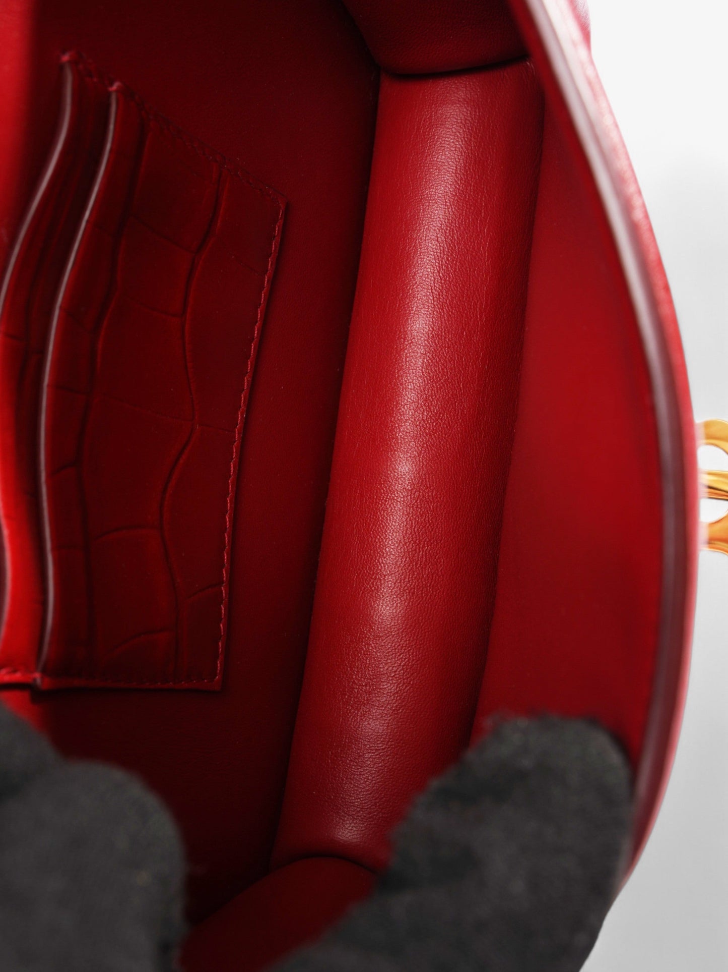 Burberry TB Bag Red Embossed Leather Mini