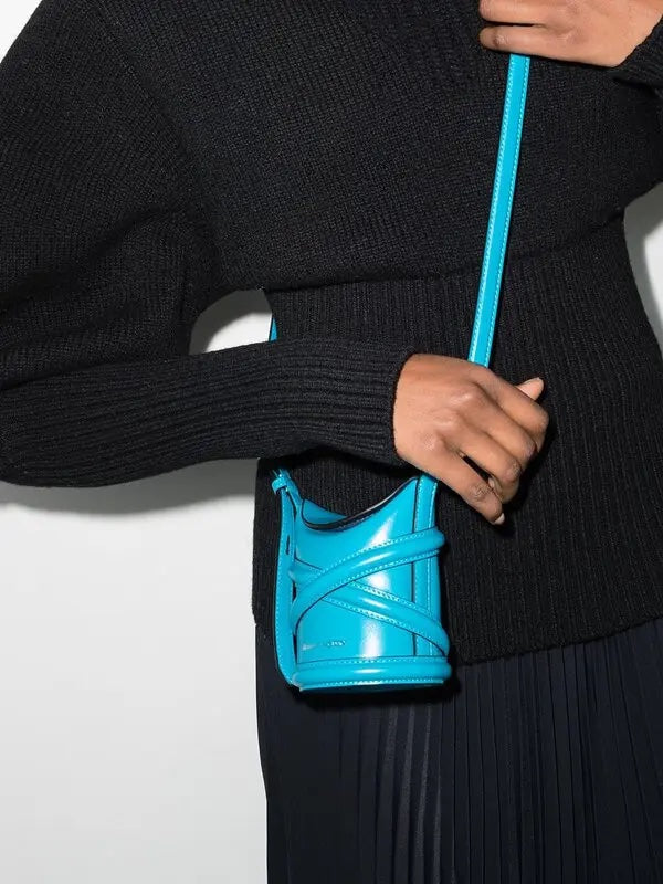 ALEXANDER MCQUEEN CALFSKIN LEATHER MINI THE CURVE BAG