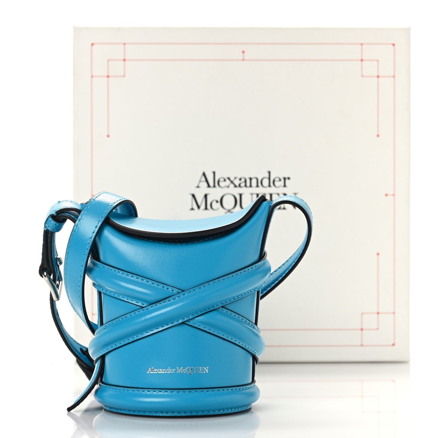ALEXANDER MCQUEEN CALFSKIN LEATHER MINI THE CURVE BAG