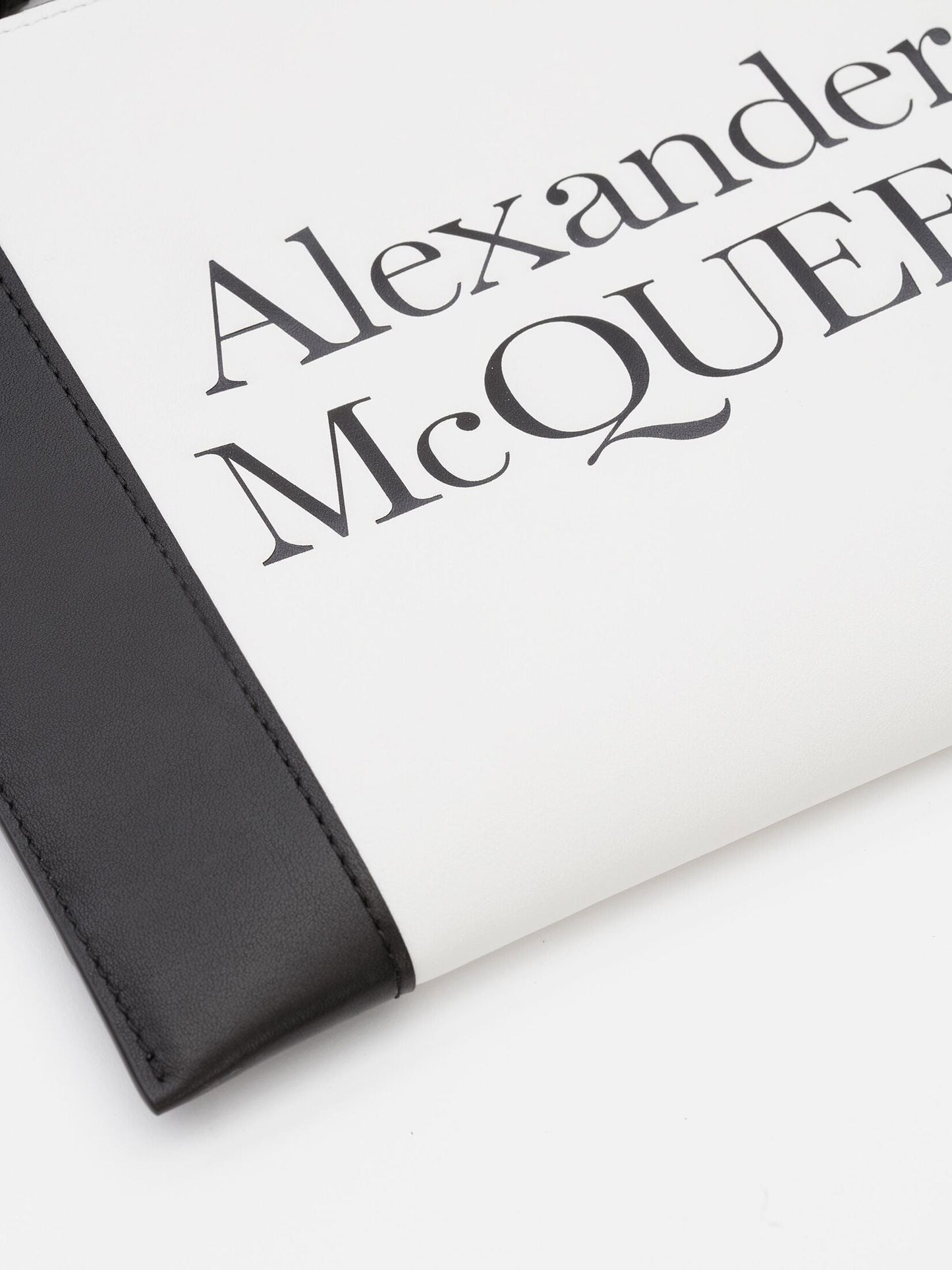 ALEXANDER MCQUEEN SIGNATURE ZIPPER CALFSKIN POUCH WRISTLET