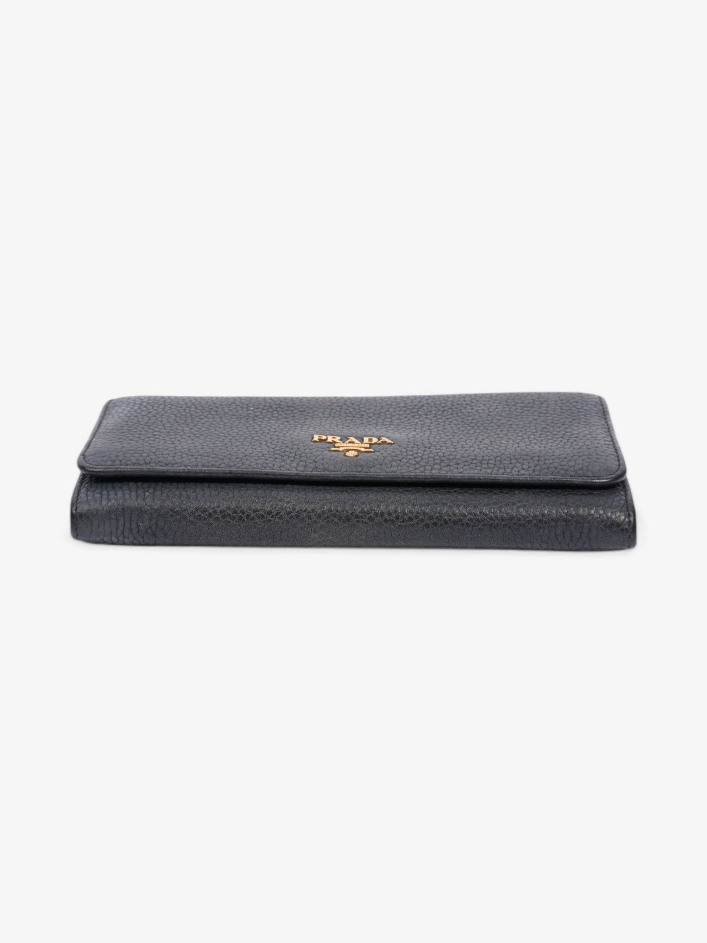 Prada Continental Wallet Dark Grey Leather