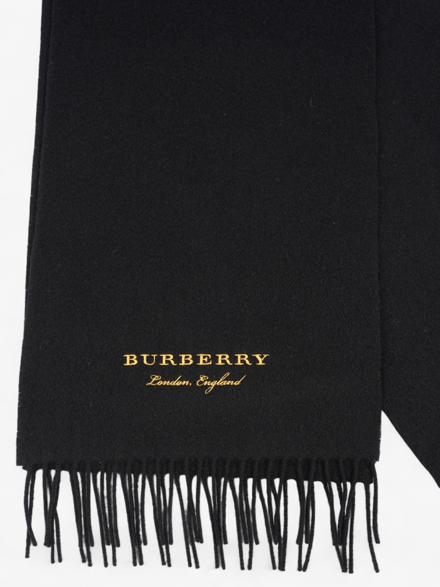 Burberry Logo Scarf Black / Yellow Cashmere