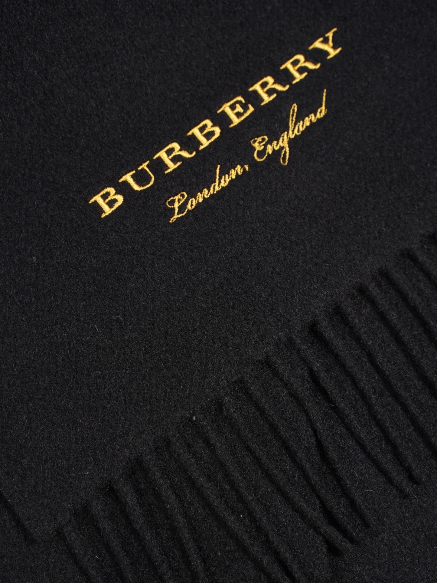 Burberry Logo Scarf Black / Yellow Cashmere