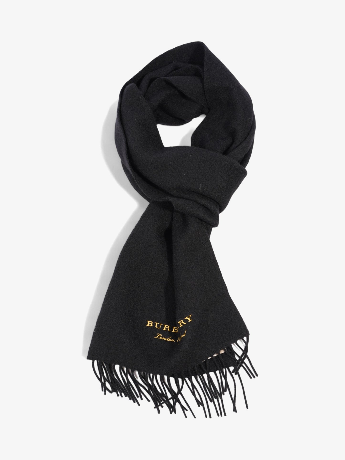 Burberry Logo Scarf Black / Yellow Cashmere