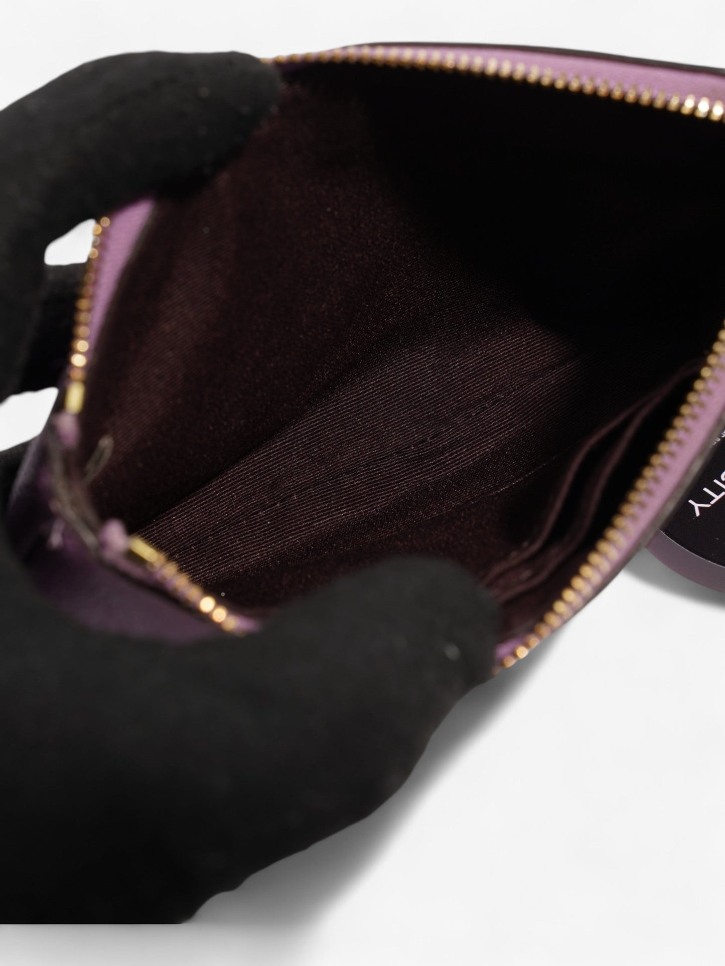 Coach Corner Zip Wristlet Violet Leather
