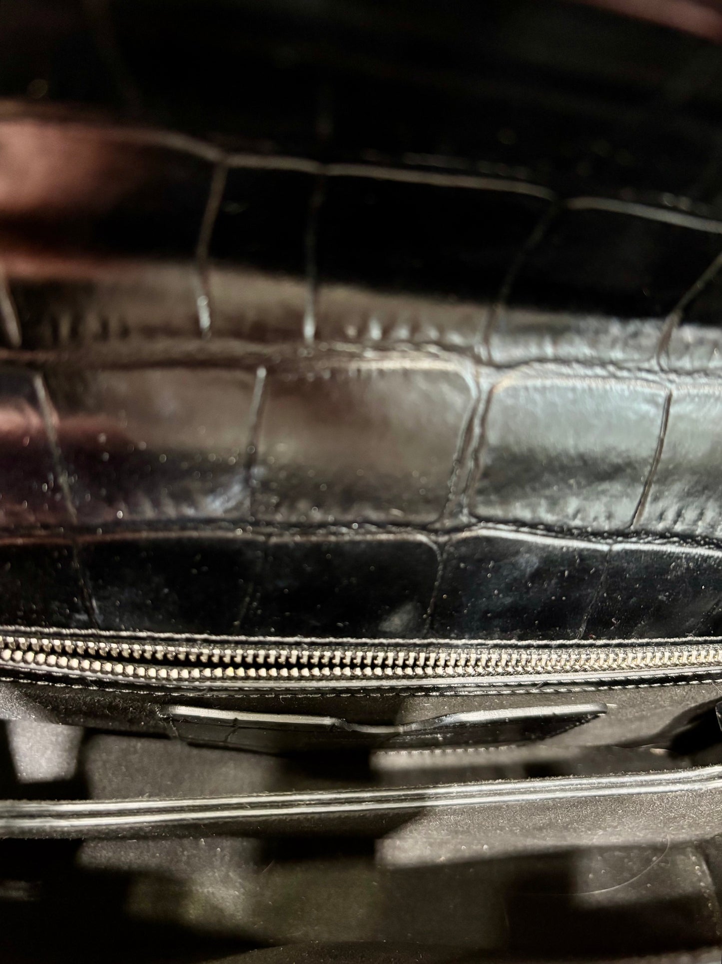 ALEXANDER MCQUEEN CROC EMBOSSED CALFSKIN JEWELLED SATCHEL