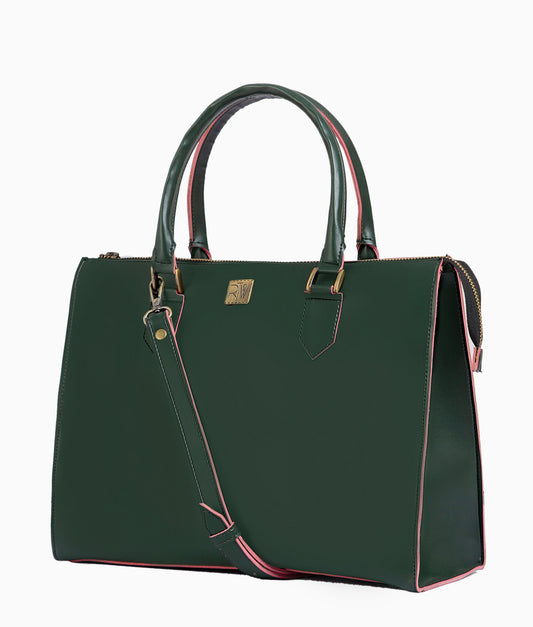 Army green workplace handbag