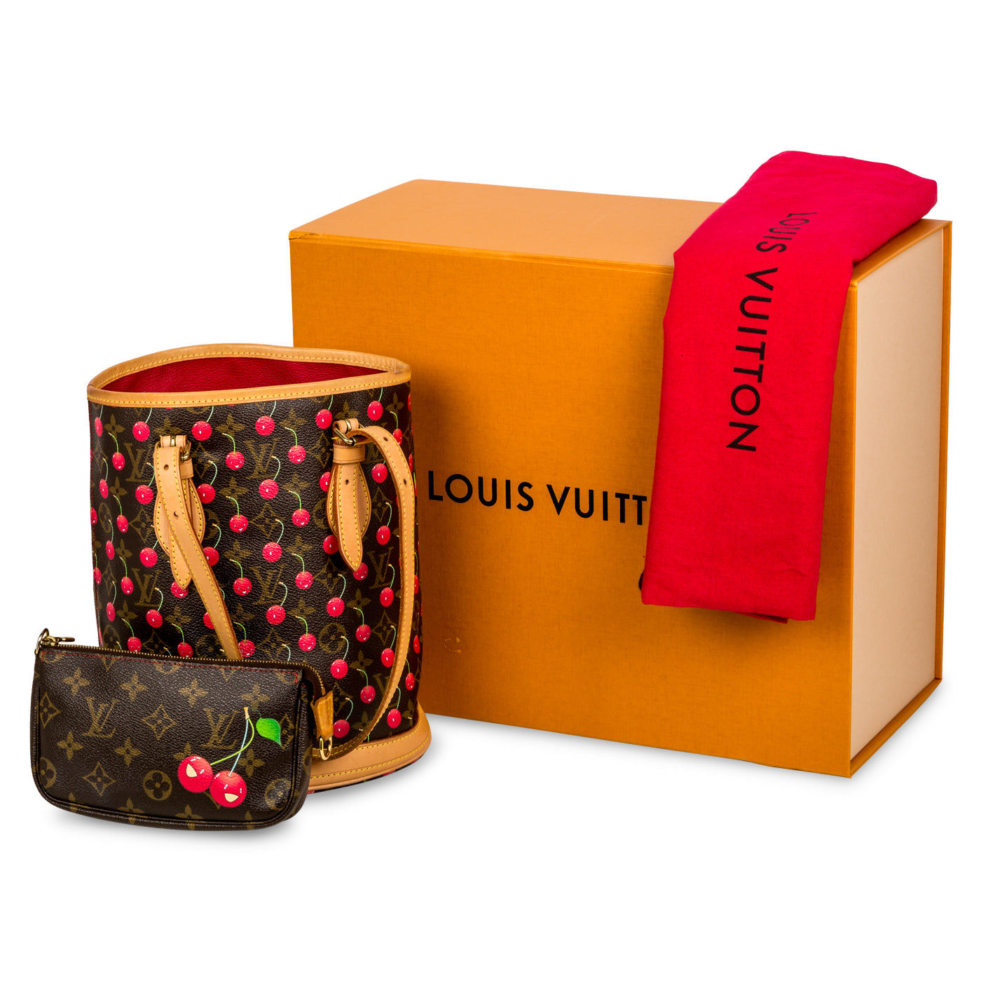 Louis Vuitton Bucket Bag and Pochette - Monogram Cerises