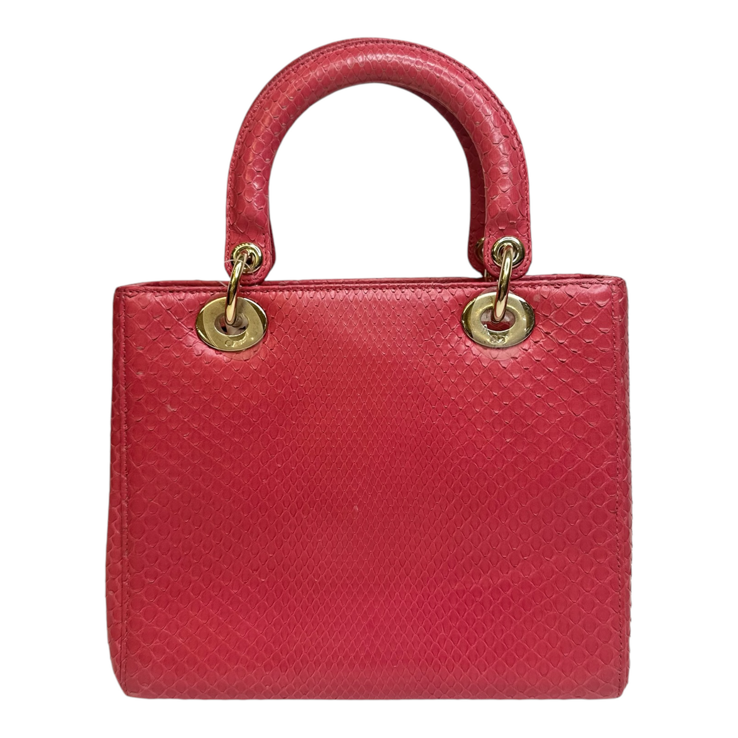 Christian Dior Snakeskin Medium Lady Dior Pink