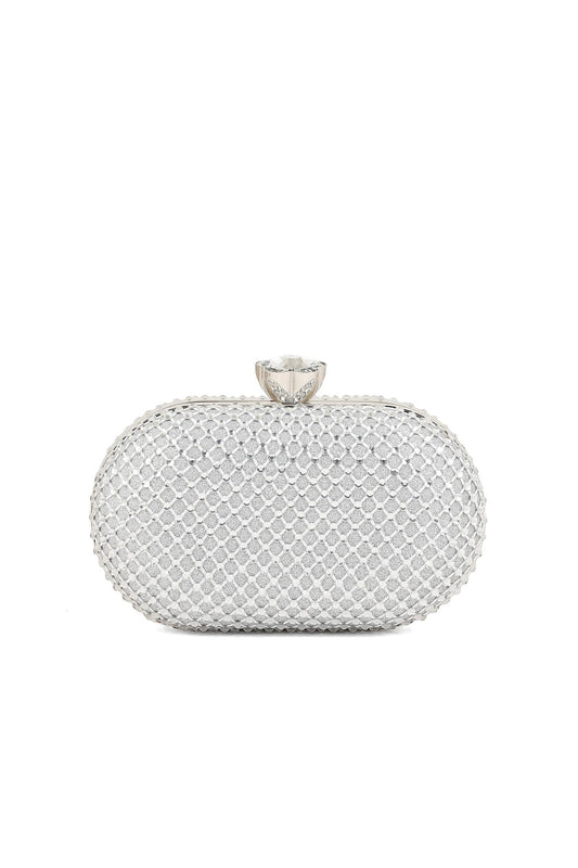 Fancy Clutch B20766-Silver