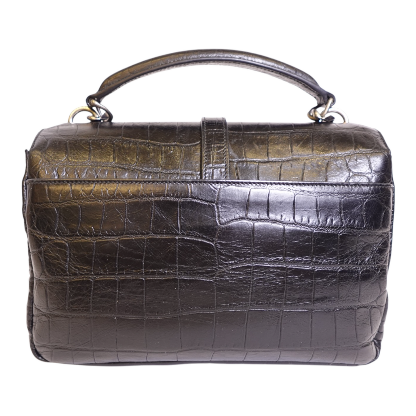 YSL Crocodile Embossed College Bag
