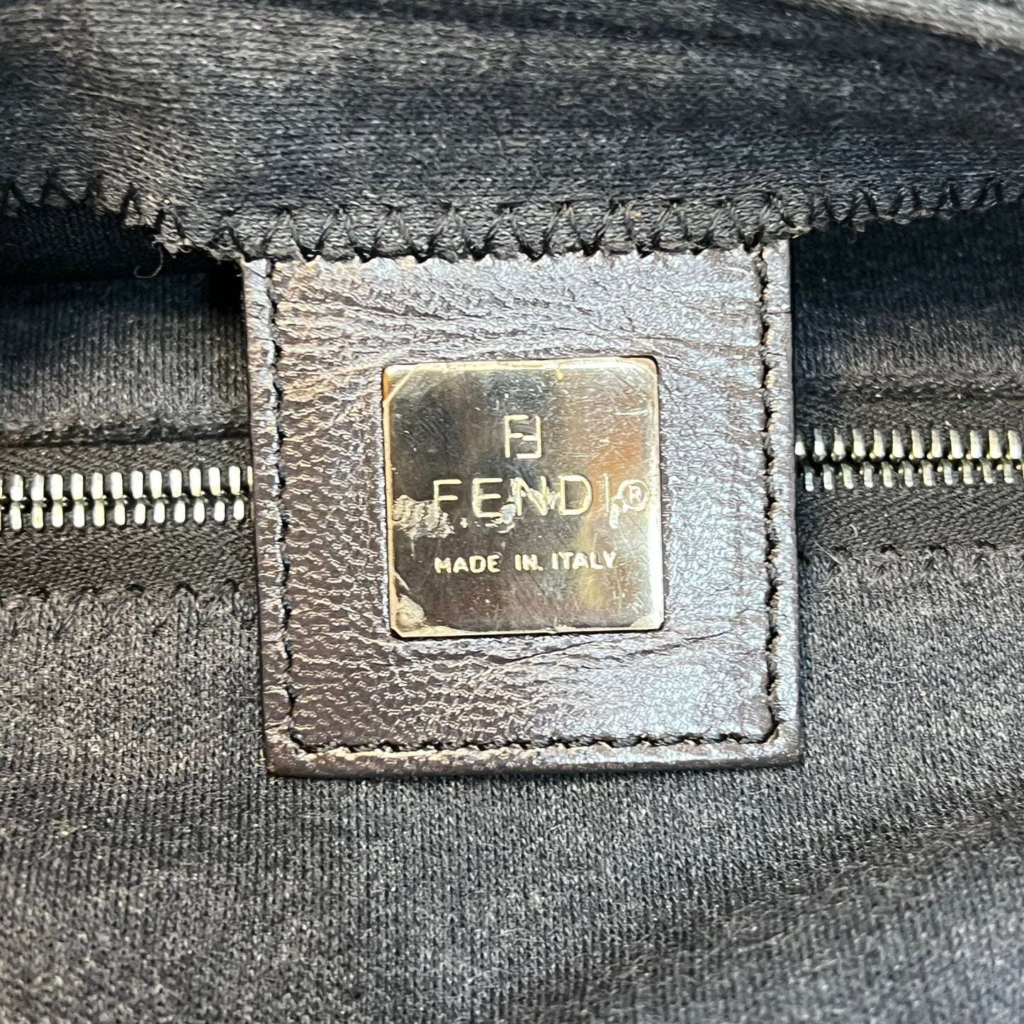 FENDI Mama Baguette Gray Jersey Vintage Shoulder Bag