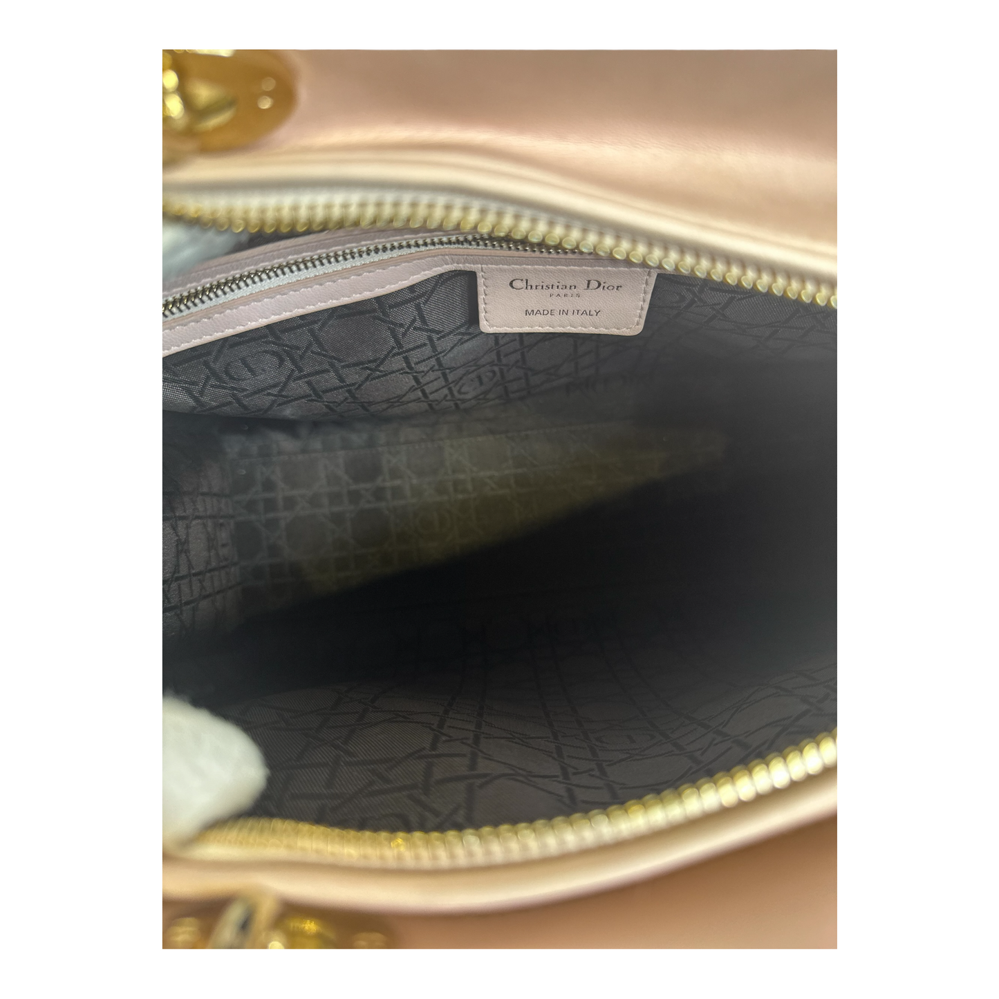 Christian Dior Lambskin Cannage Large Lady Dior Light Pink