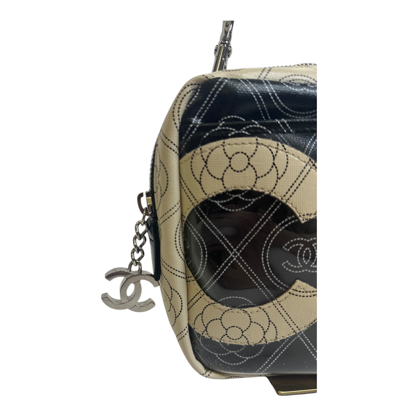 Chanel Coated Canvas Calfskin Camellia Printed Camera Case