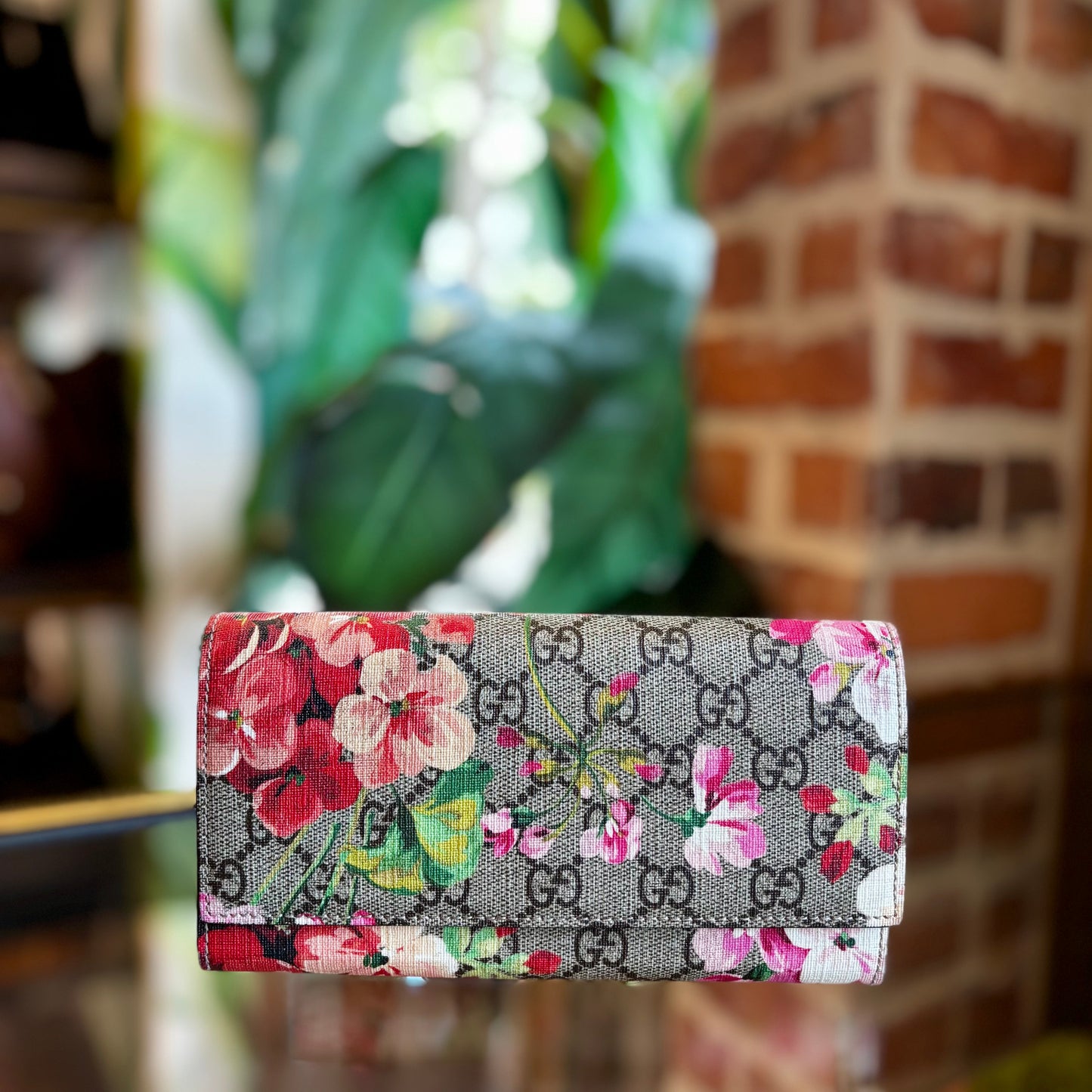 GUCCI Blooms Flap Continental Wallet