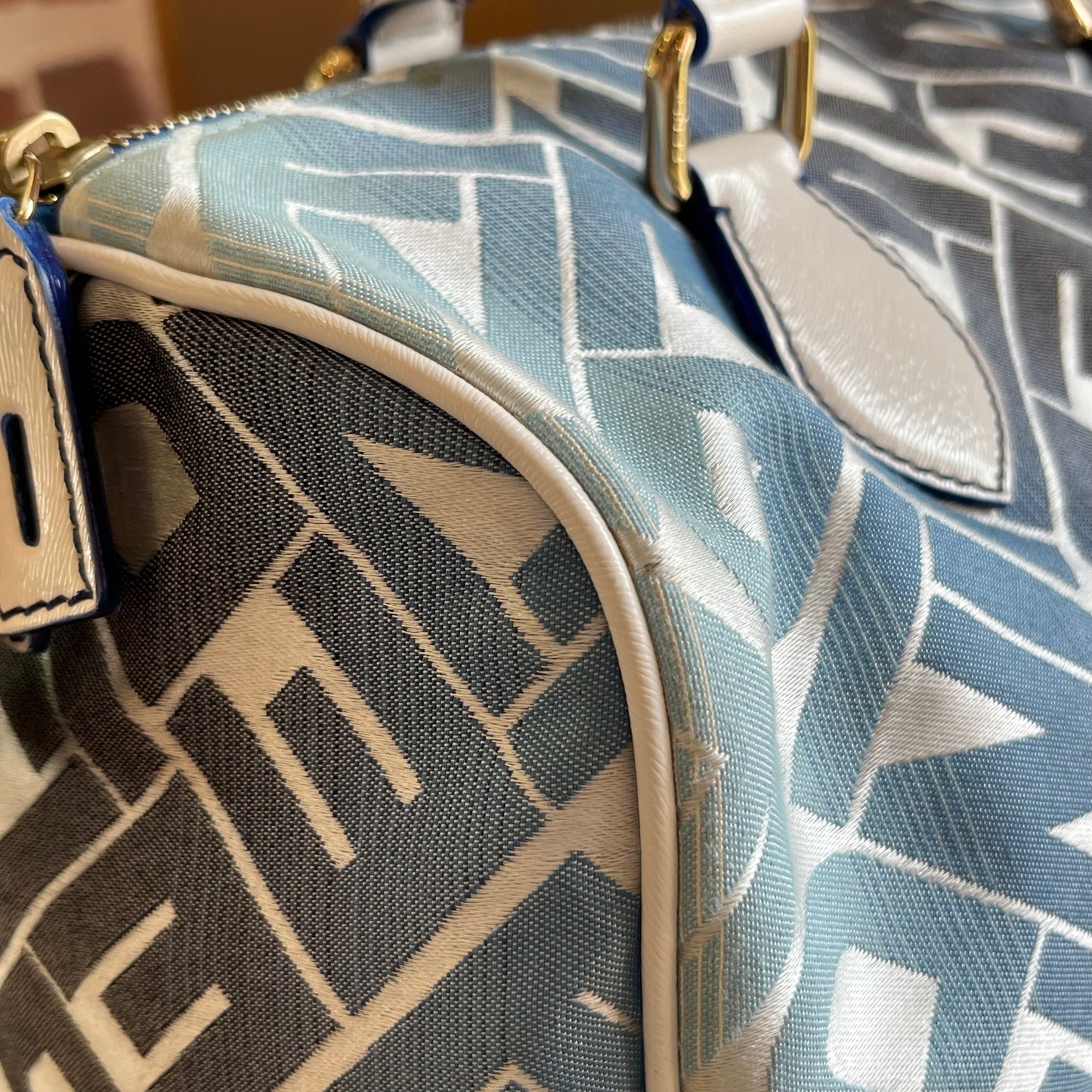 FENDI Bauletto Boston Ombre Canvas Satchel Bag
