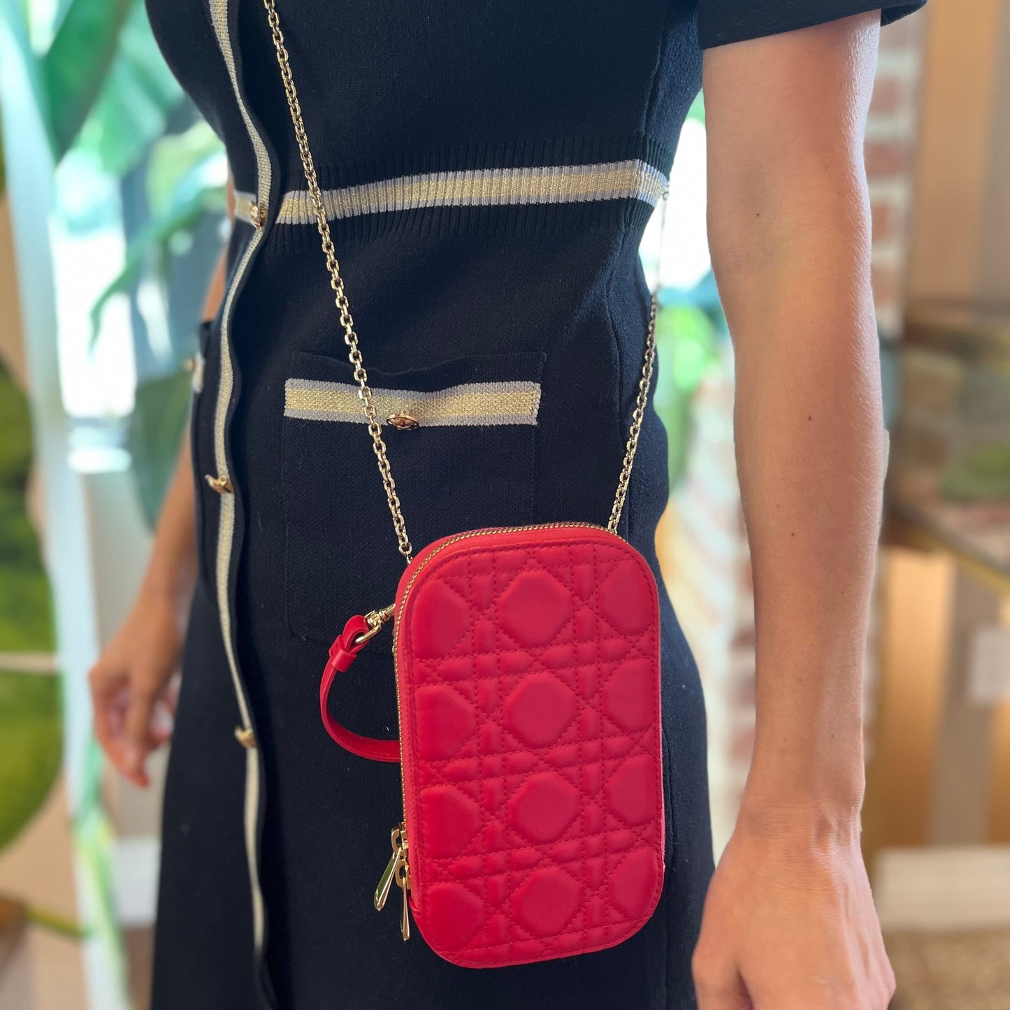 CHRISTIAN DIOR Lady Dior Call'in Dior Cannage Lambskin Crossbody Bag