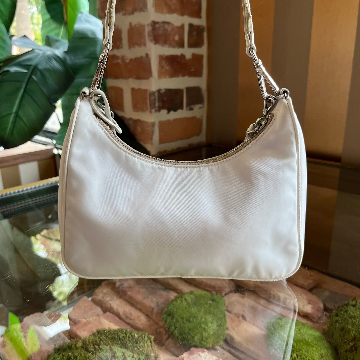 PRADA Re-edition 2005 White Re-Nylon Crossbody
