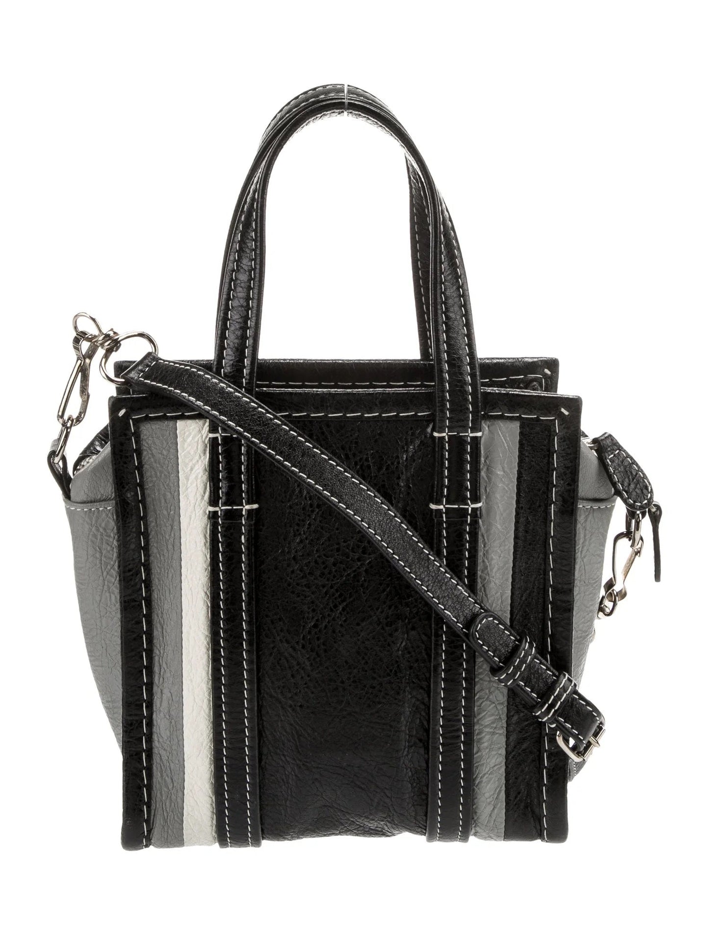 BALENCIAGA BAZAR XXS 2WAY SHOPPER LEATHER TOTE BAG