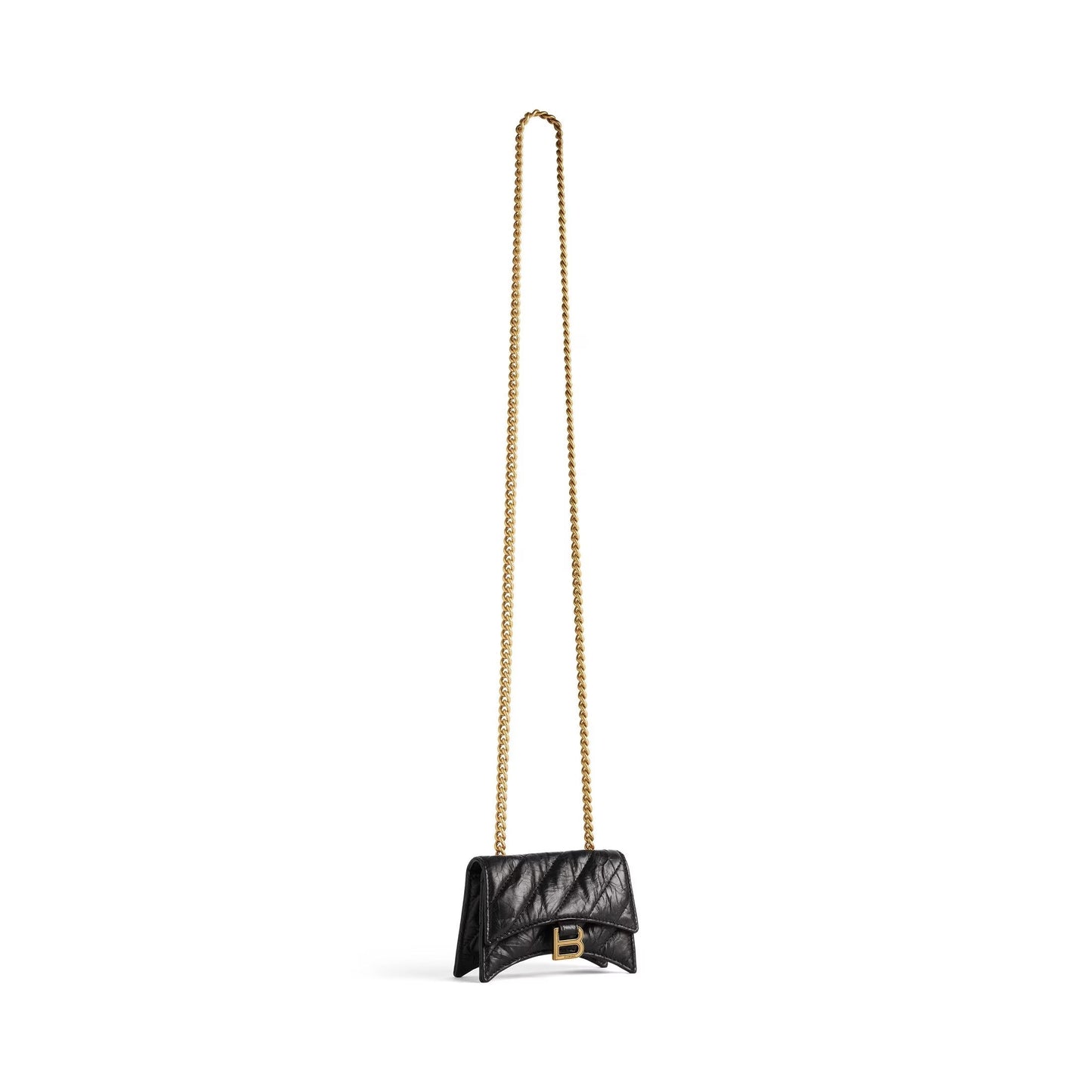 BALENCIAGA CRUSH QUILTED LEATHER MINI CHAIN BAG
