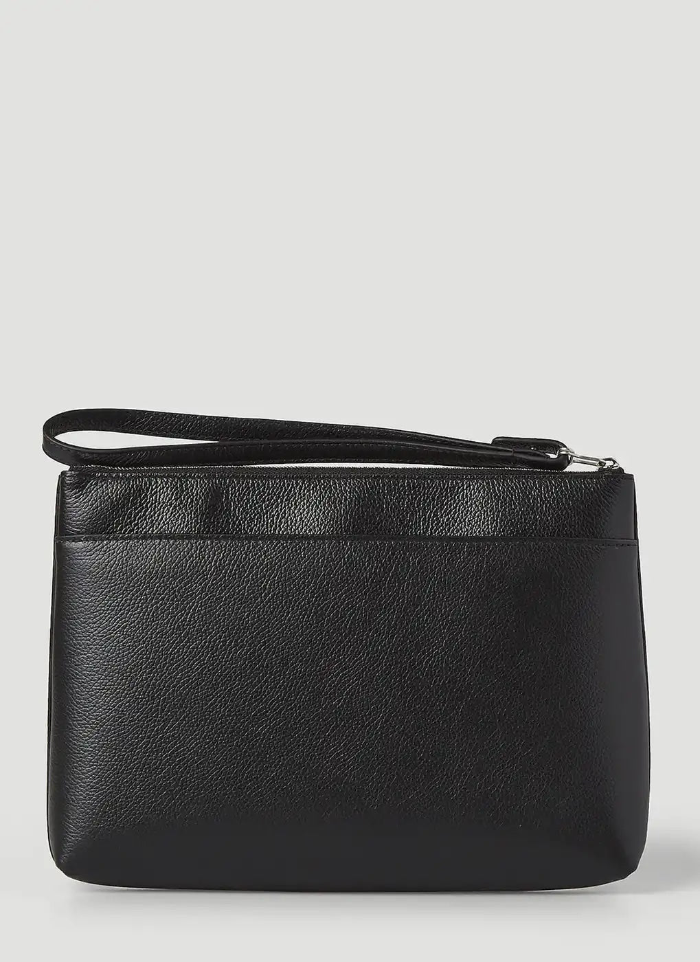 BALENCIAGA CASH LOGO CALFSKIN LEATHER MEDIUM CLUTCH WRISTLET