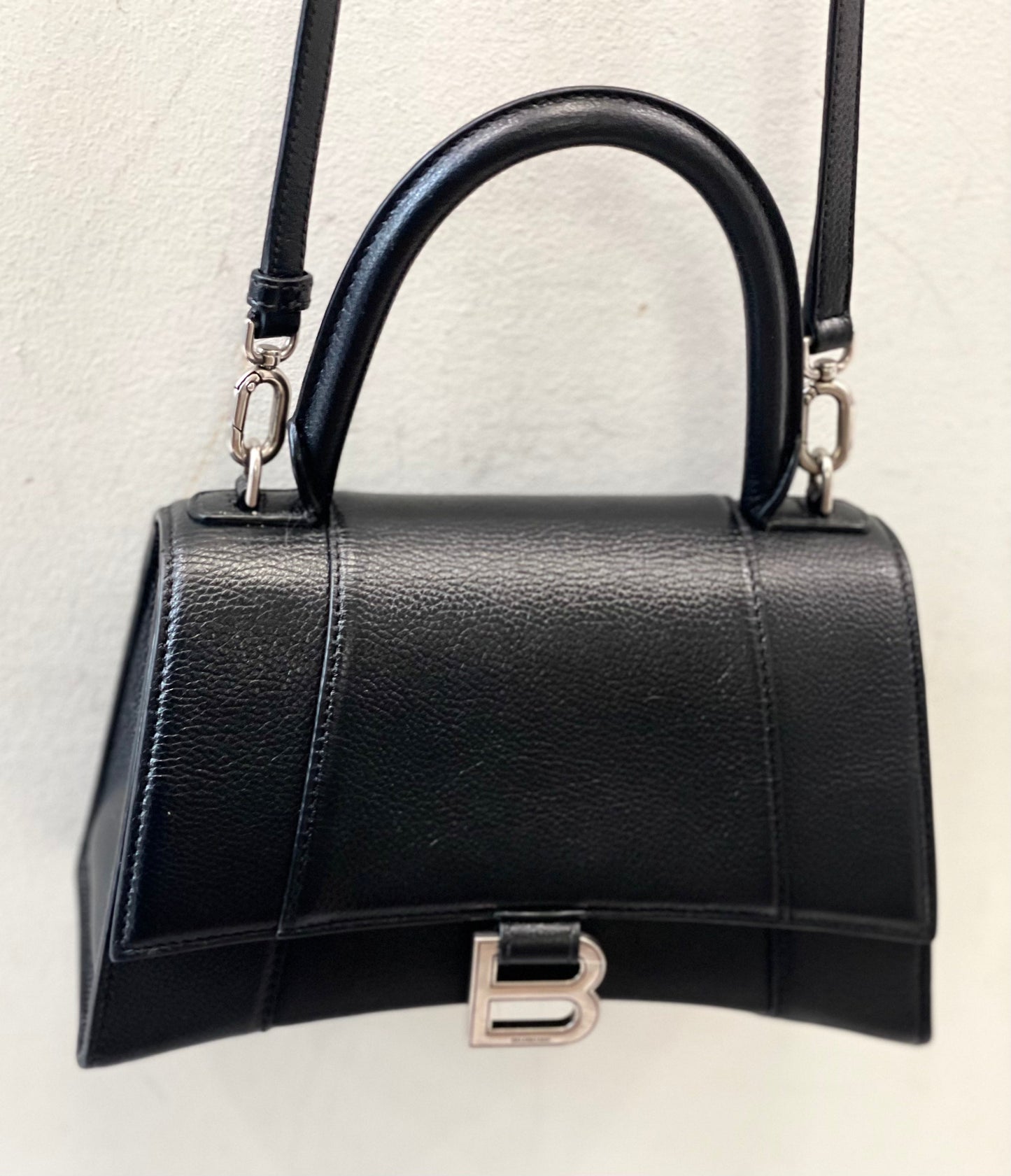BALENCIAGA HOURGLASS SMALL CALFSKIN TOP HANDLE BAG