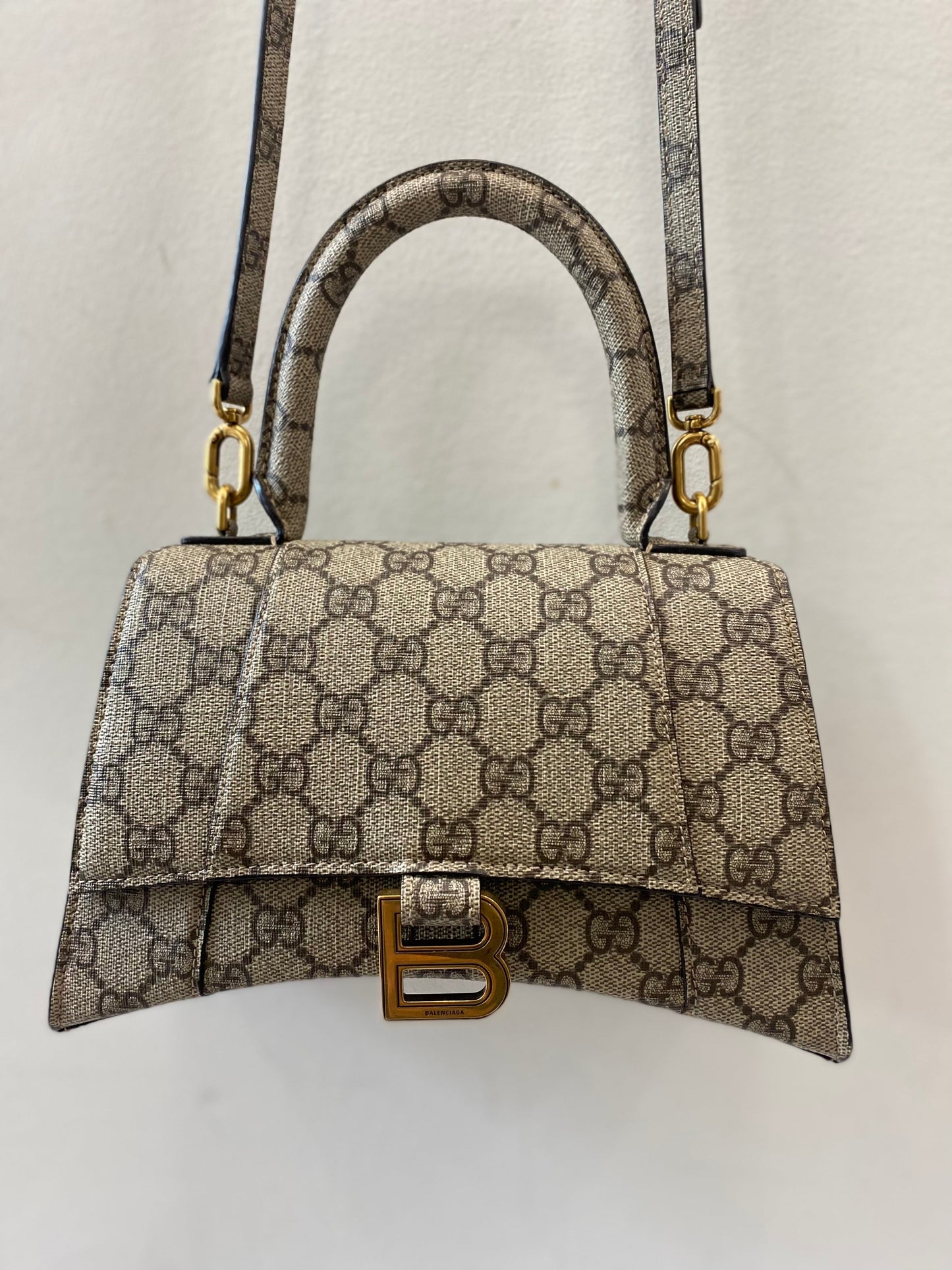 GUCCI X BALENCIAGA GG SUPREME MONOGRAM HOURGLASS BAG
