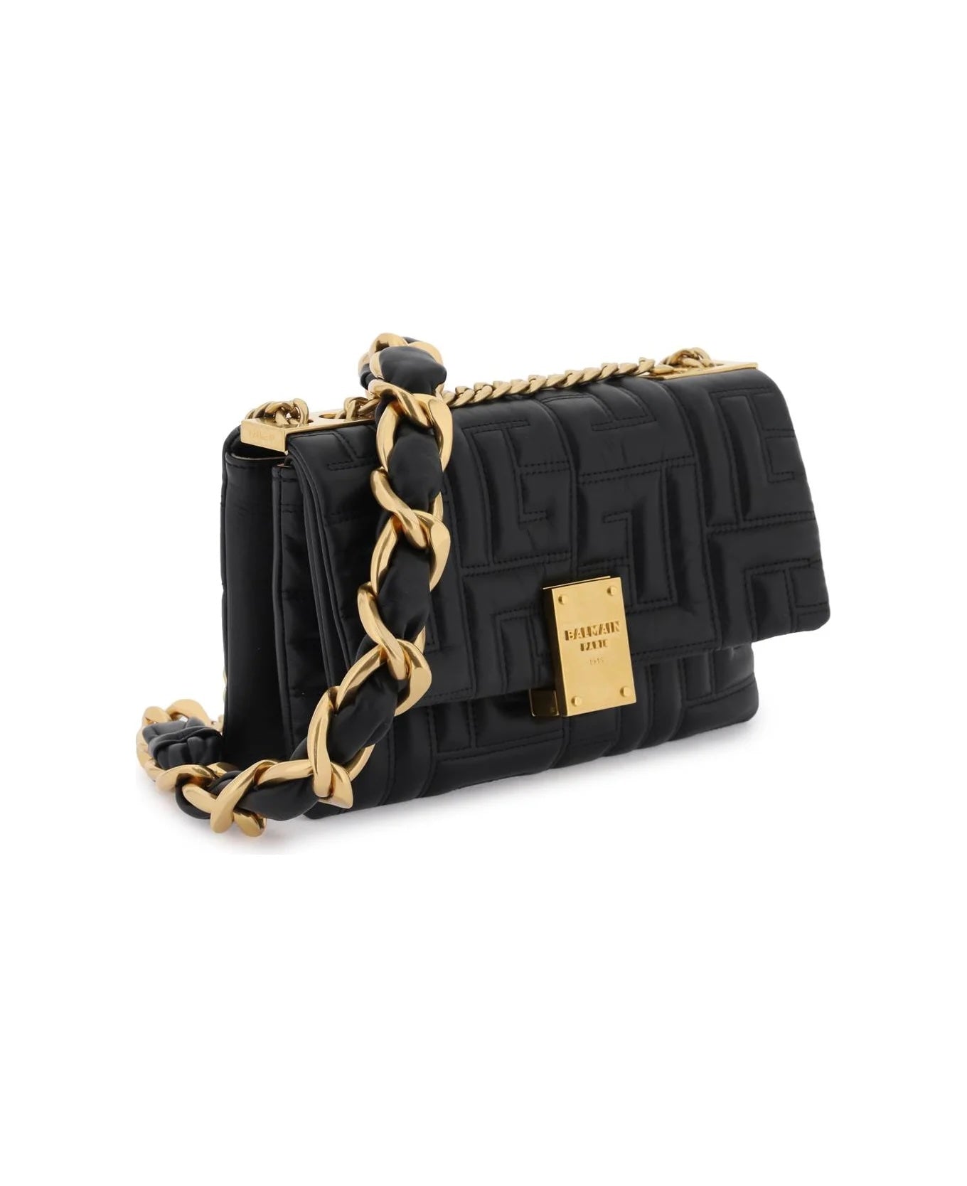 BALMAIN 1945 SOFT QUILTED LAMBSKIN LEATHER MINI SHOULDER BAG
